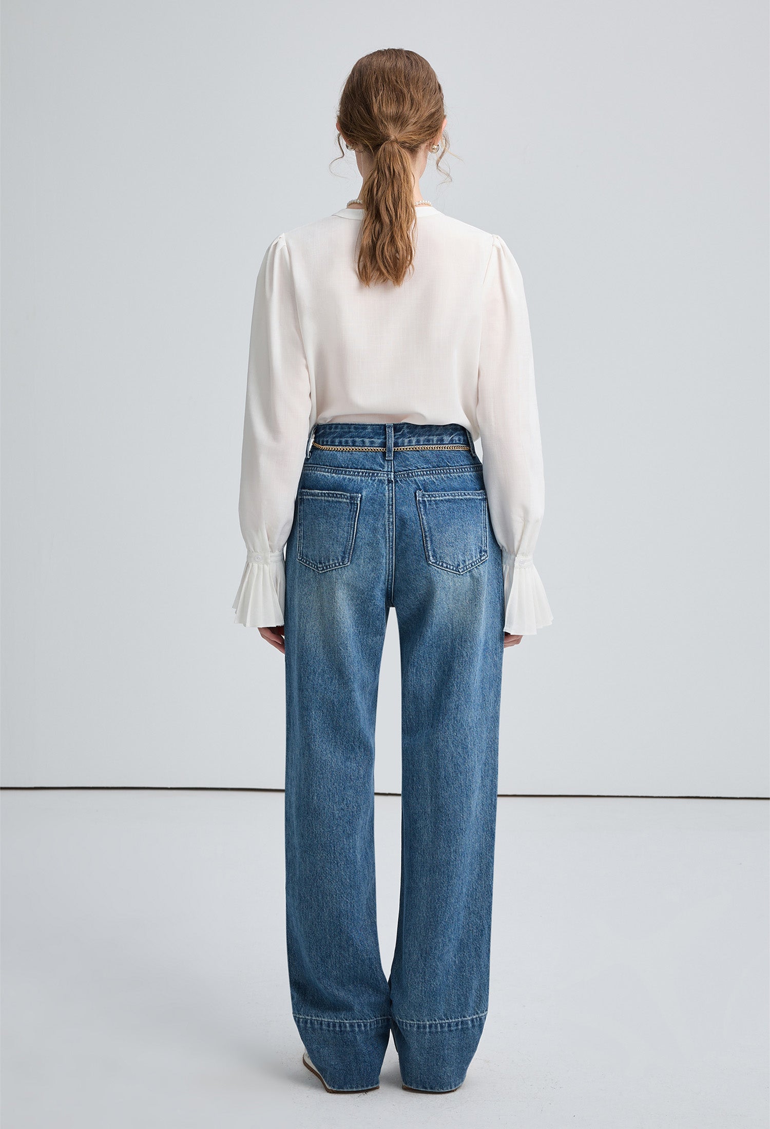 cut,back,straight,jeans,blue,simple,cute,cool,sexy,mode