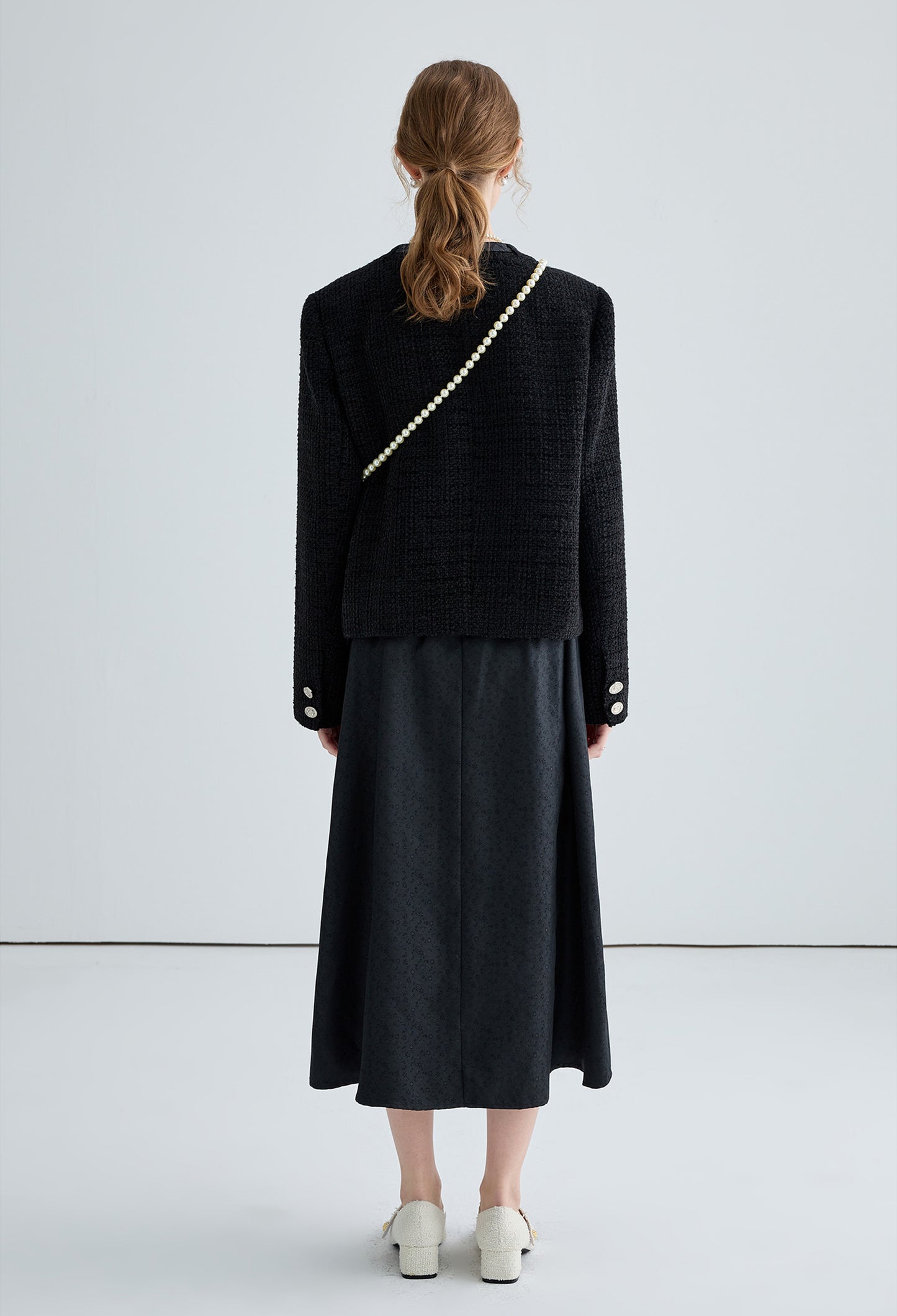 tweed,ribbon,jacket,black,simple,cute,cool,sexy,mode,