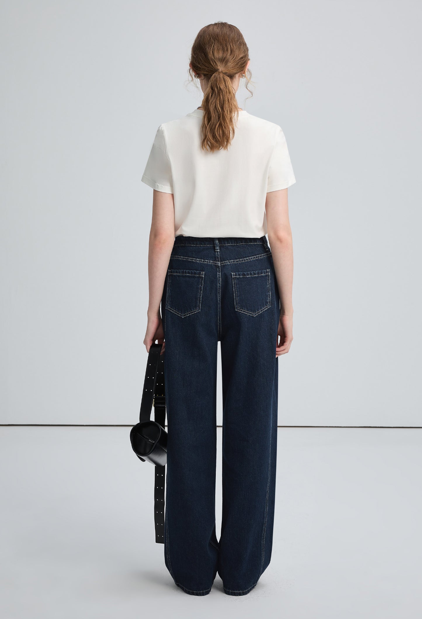 high,waist,wide,jeans,blue,line,simple,cute,cool,sexy,mode,