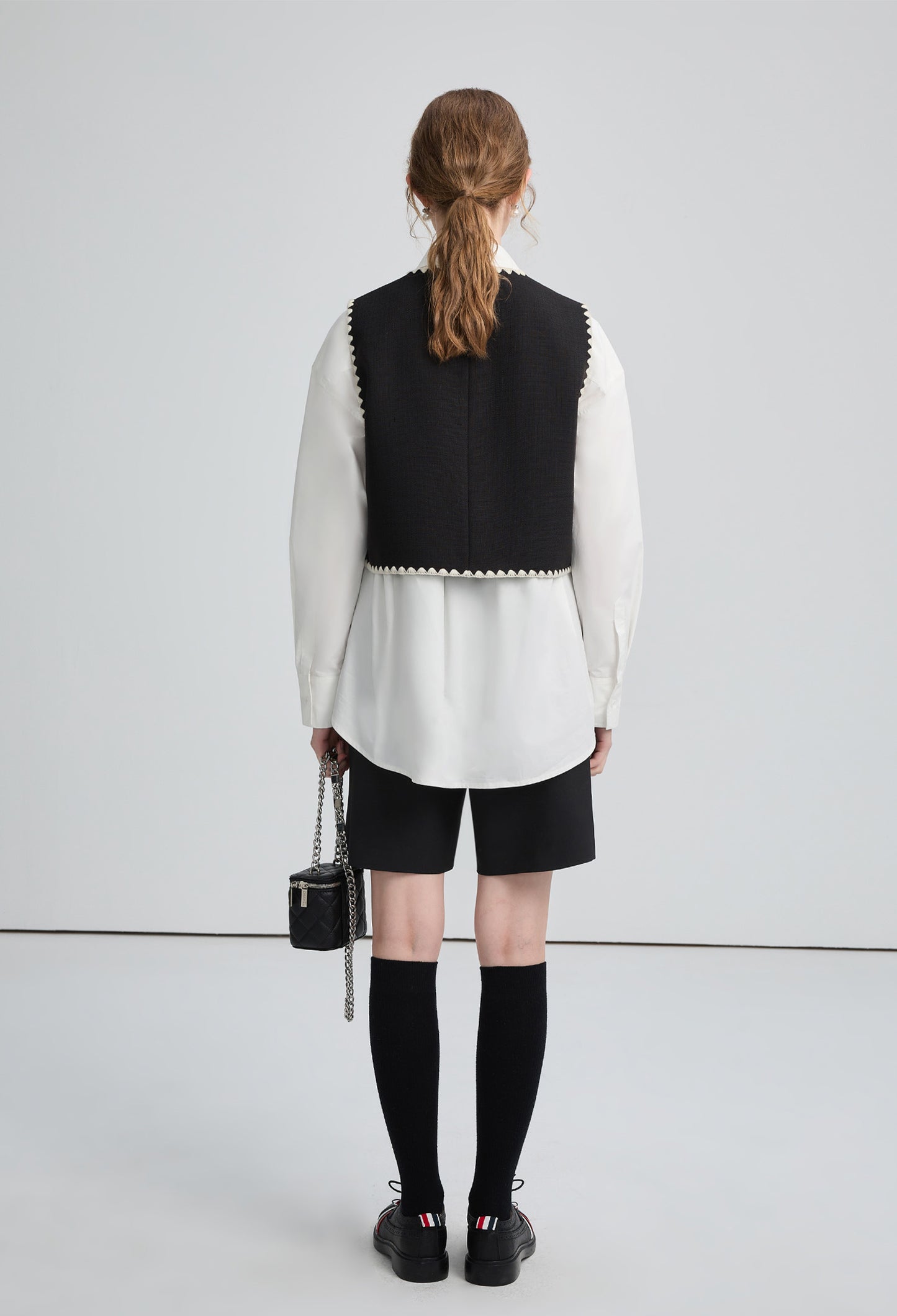 piping,shell,vest,black,simple,cute,sexy,mode,cool,