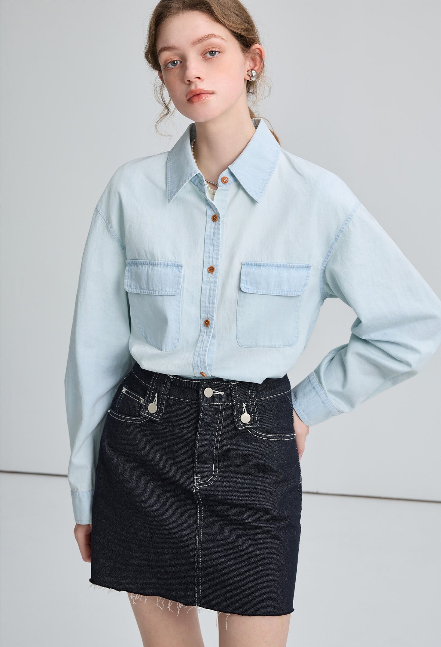 washed,denim,shirts,blue,simple,cute,cool,modern,sexy