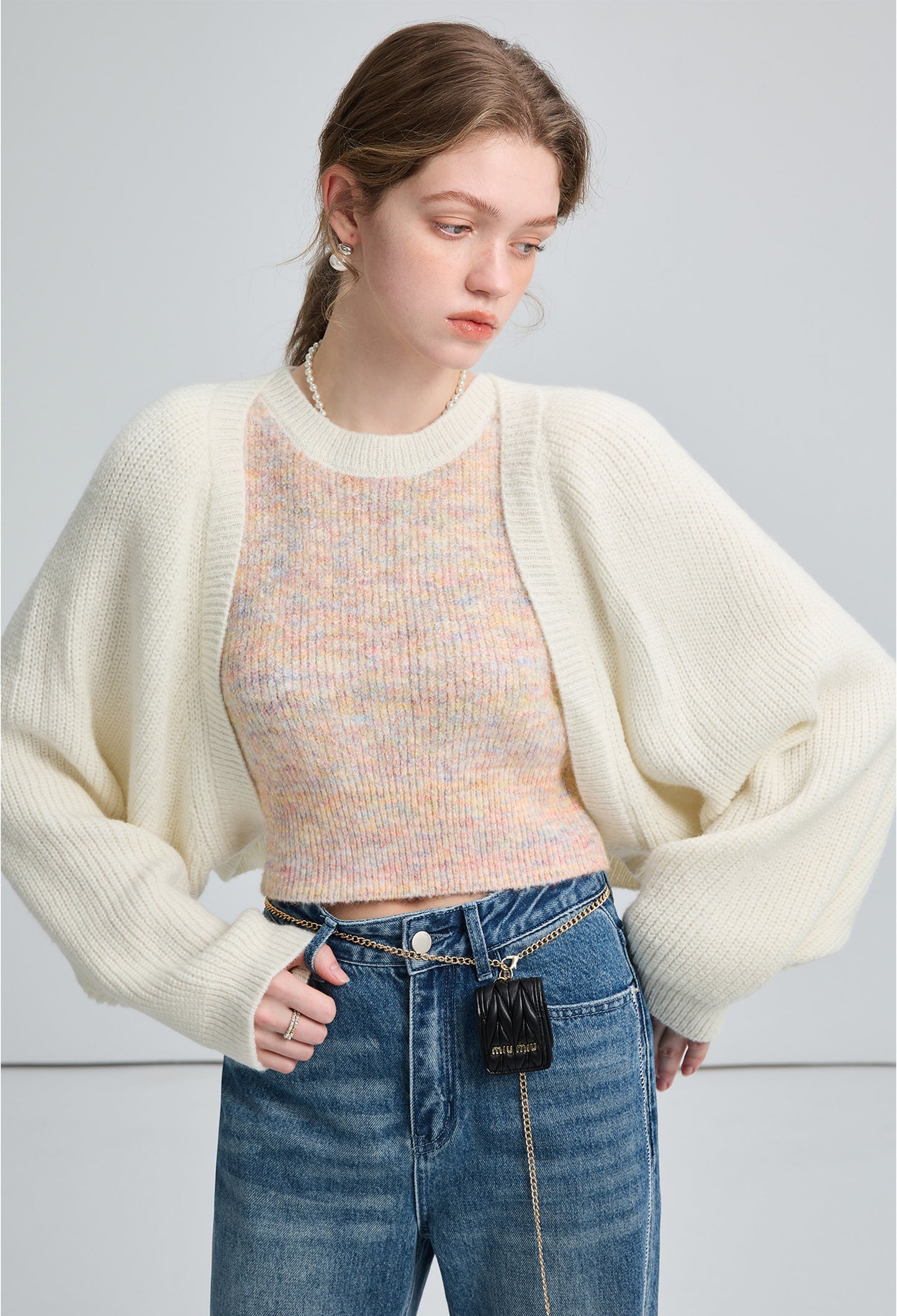 shawl,set,knit,white,cool,cute,sexy,mode,simple