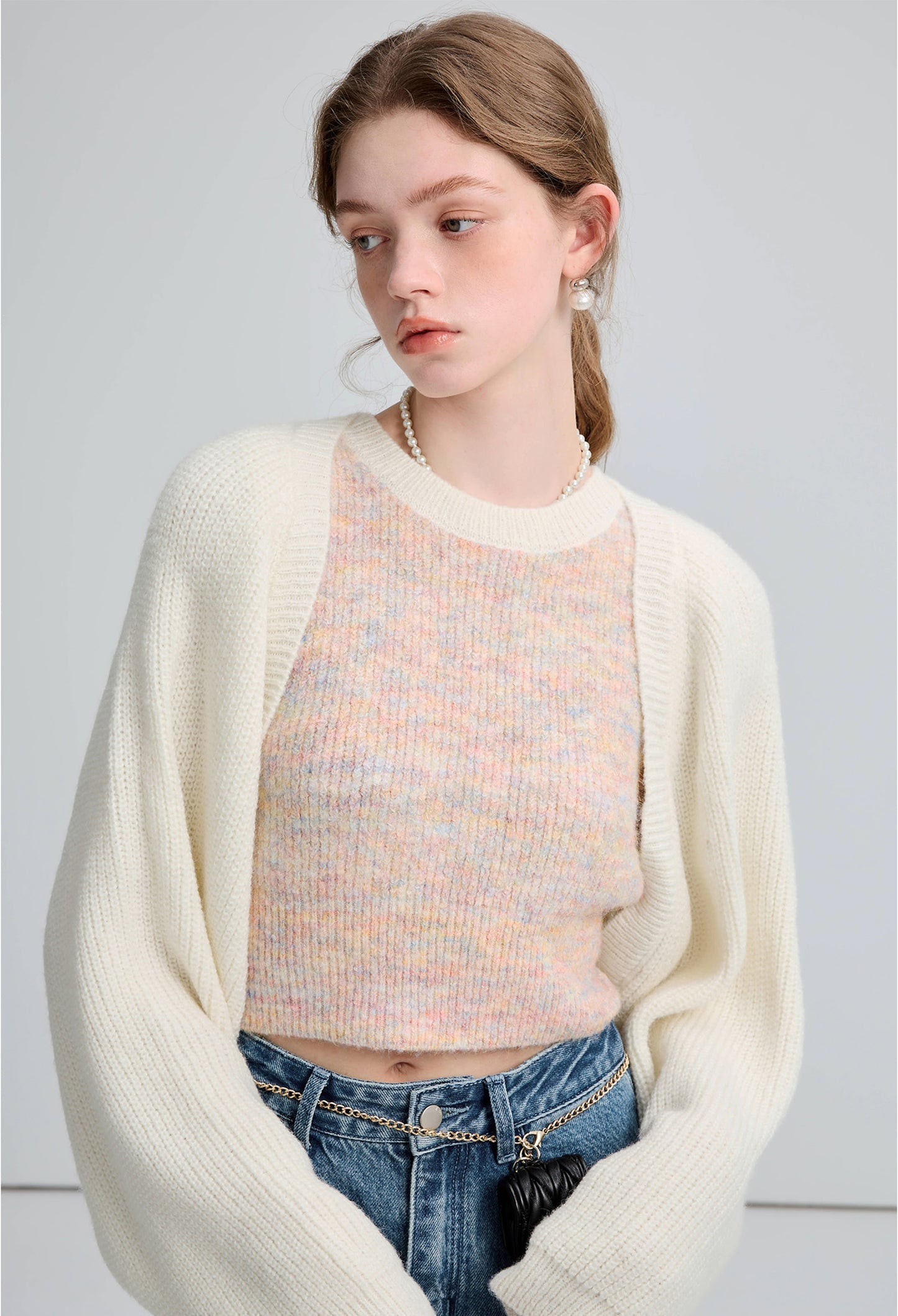 shawl,set,knit,white,cool,cute,sexy,mode,simple