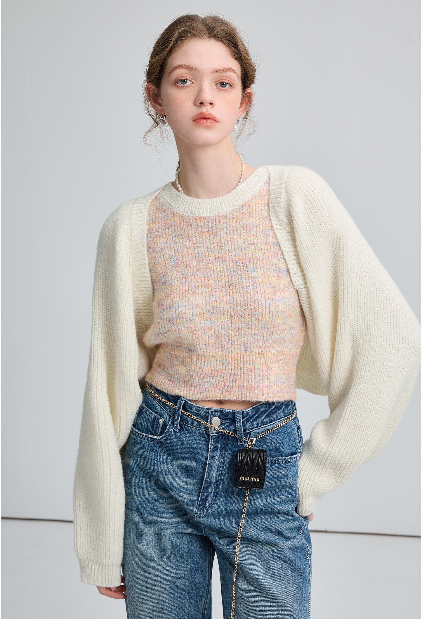 shawl,set,knit,white,cool,cute,sexy,mode,simple