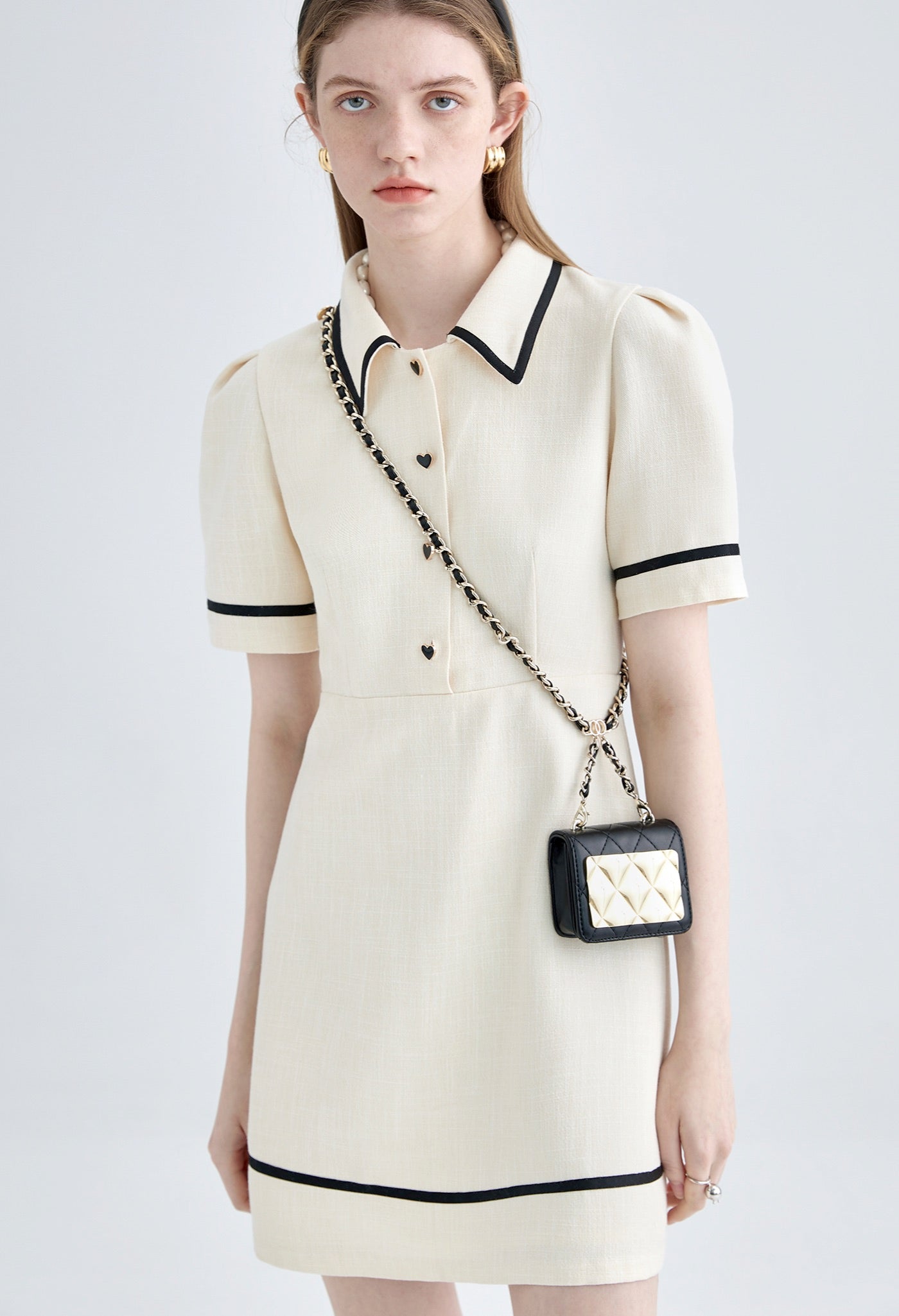 puff,sleeve,mini,onepiece,white,black,simple,cute,cool,sexy,mode