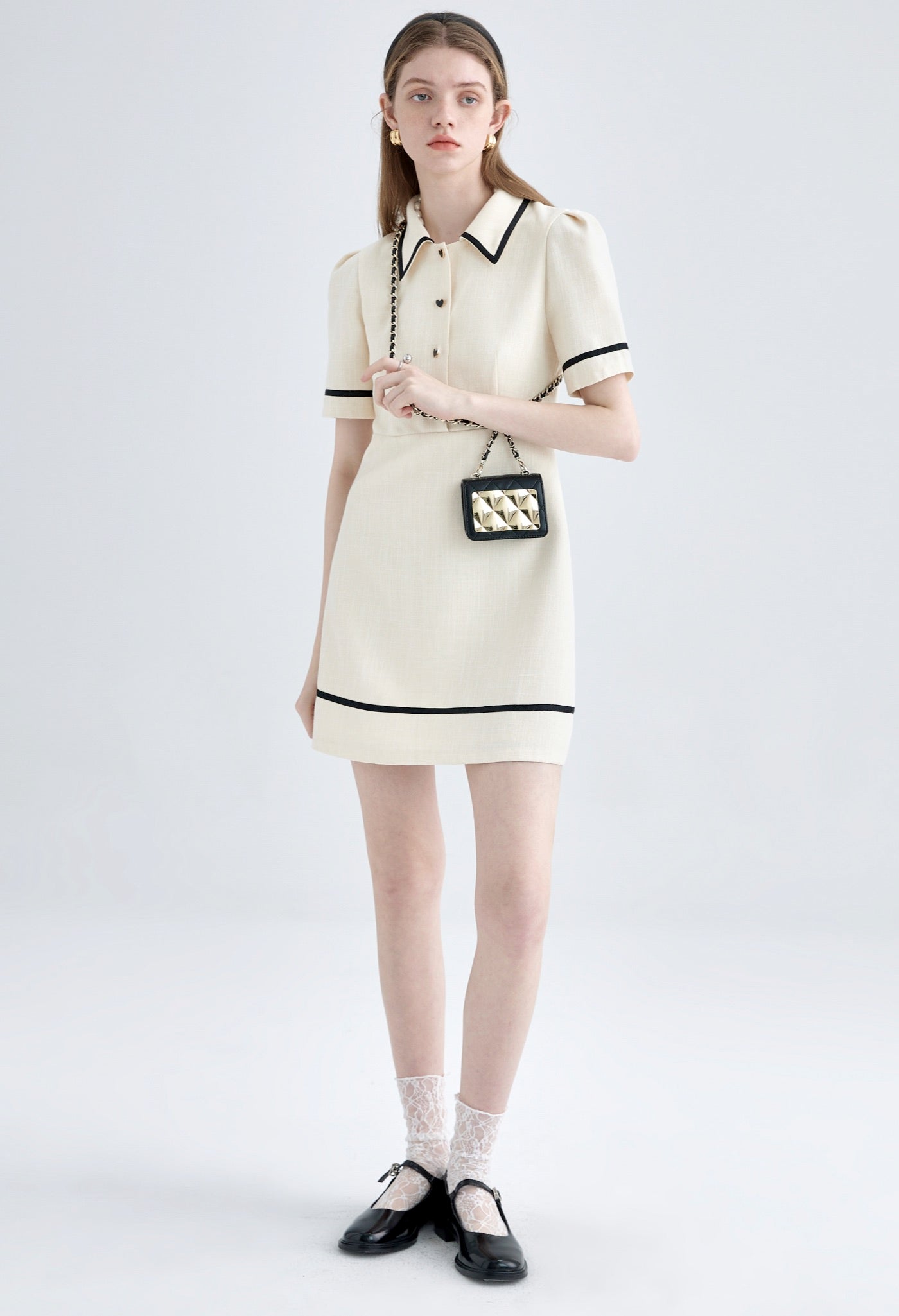 puff,sleeve,mini,onepiece,white,black,simple,cute,cool,sexy,mode