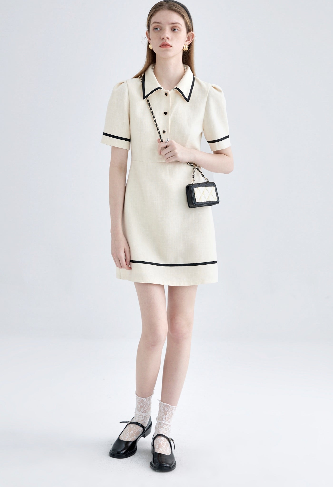 puff,sleeve,mini,onepiece,white,black,simple,cute,cool,sexy,mode