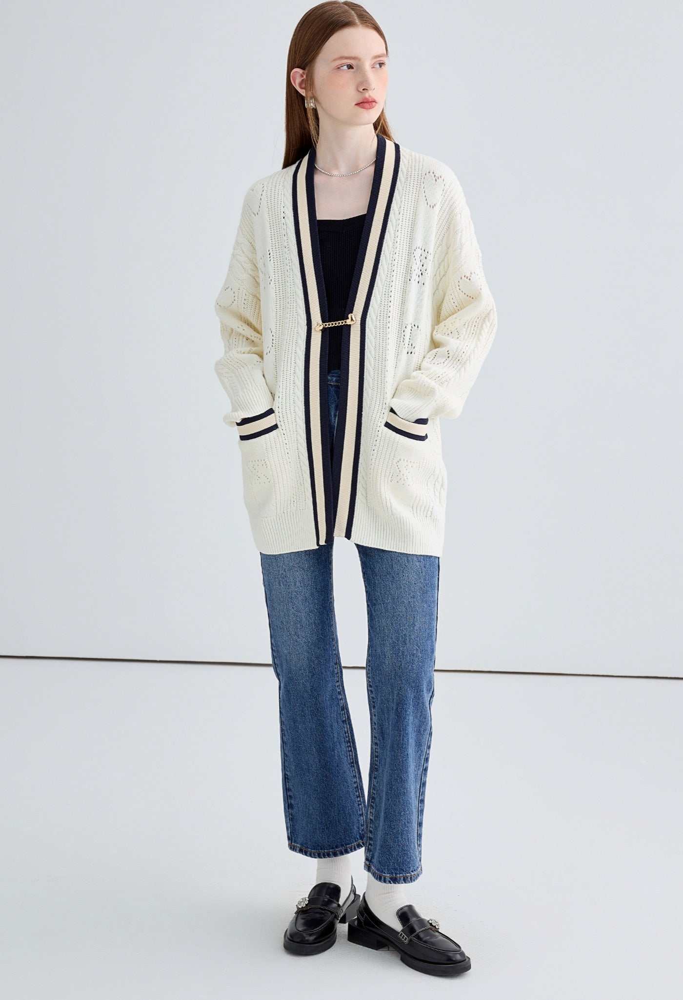 college,long,cardigan,white,cool,cute,simple,sexy,mode