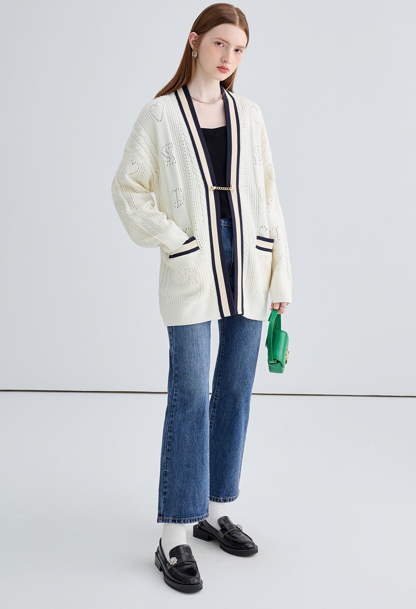 college,long,cardigan,white,cool,cute,simple,sexy,mode