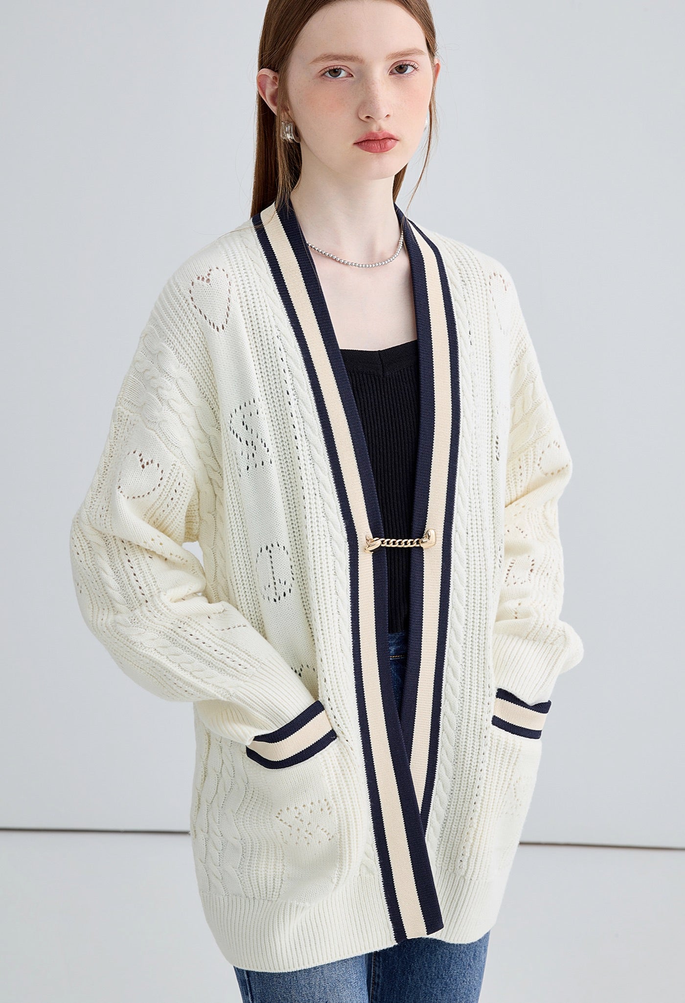 college,long,cardigan,white,cool,cute,simple,sexy,mode