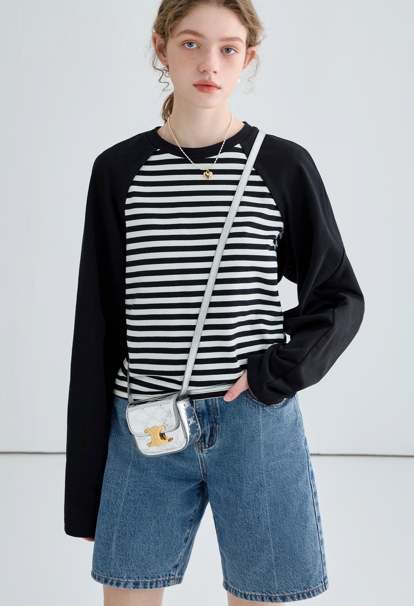stripe,raglan,tshirts,black,white,cool,cute,sexy,mode,simple,modern,
