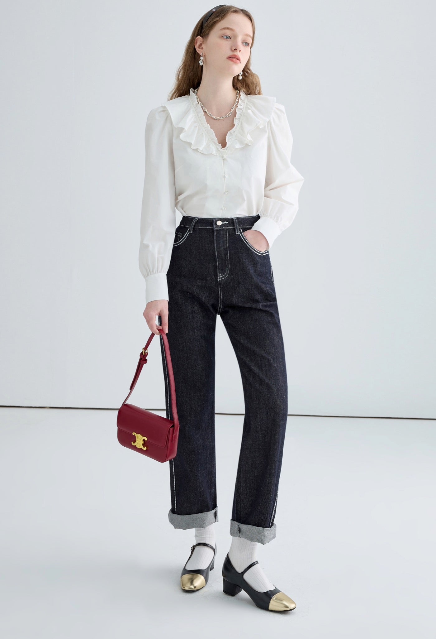 petal,frill,blouse,white,cool,cute,sexy,simple,mode,modern