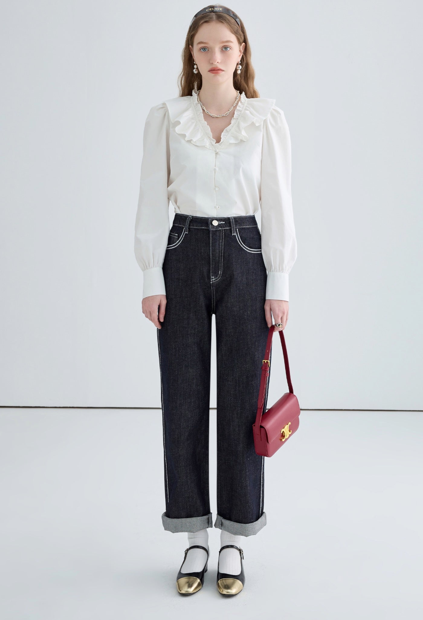 petal,frill,blouse,white,cool,cute,sexy,simple,mode,modern