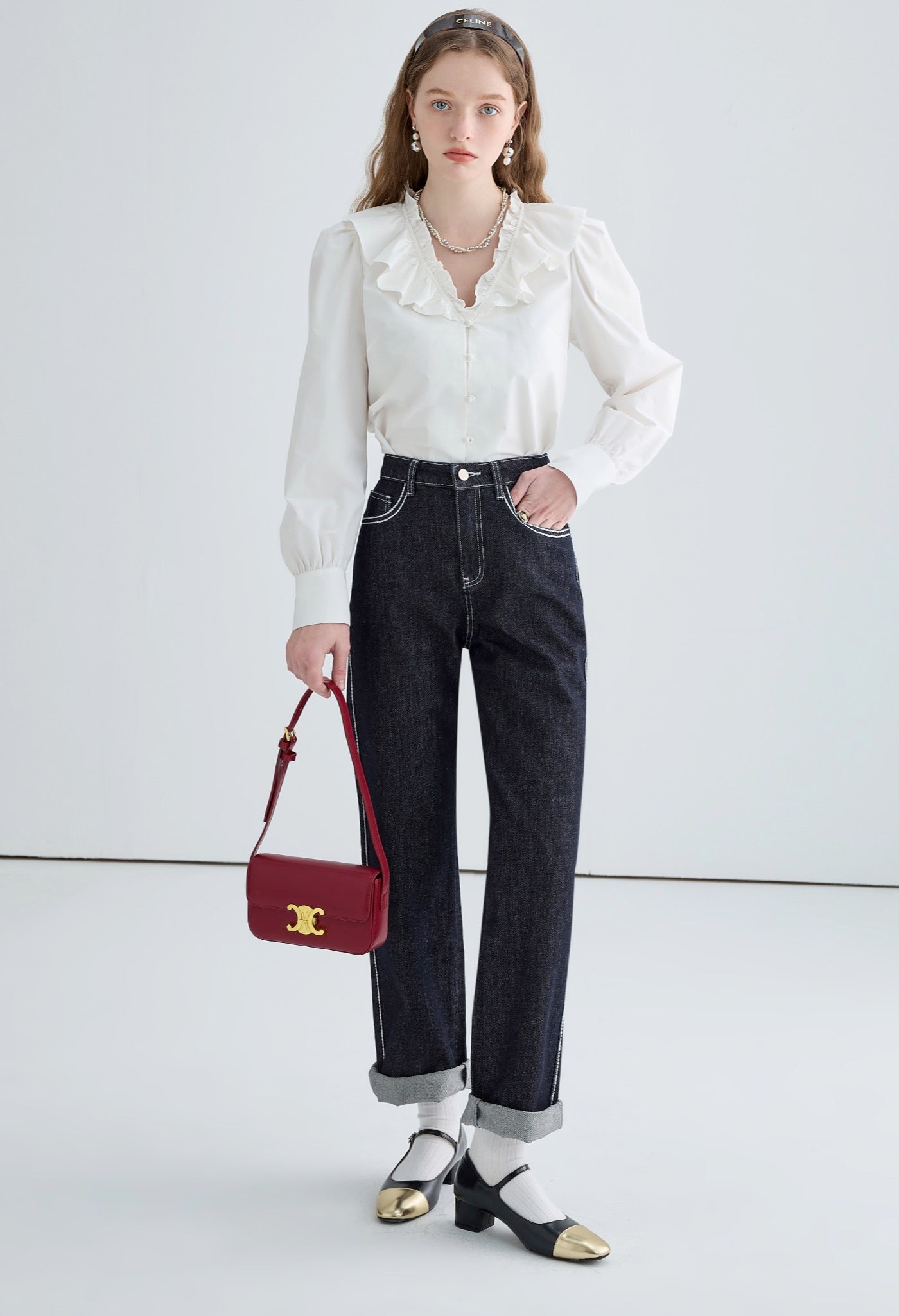petal,frill,blouse,white,cool,cute,sexy,simple,mode,modern