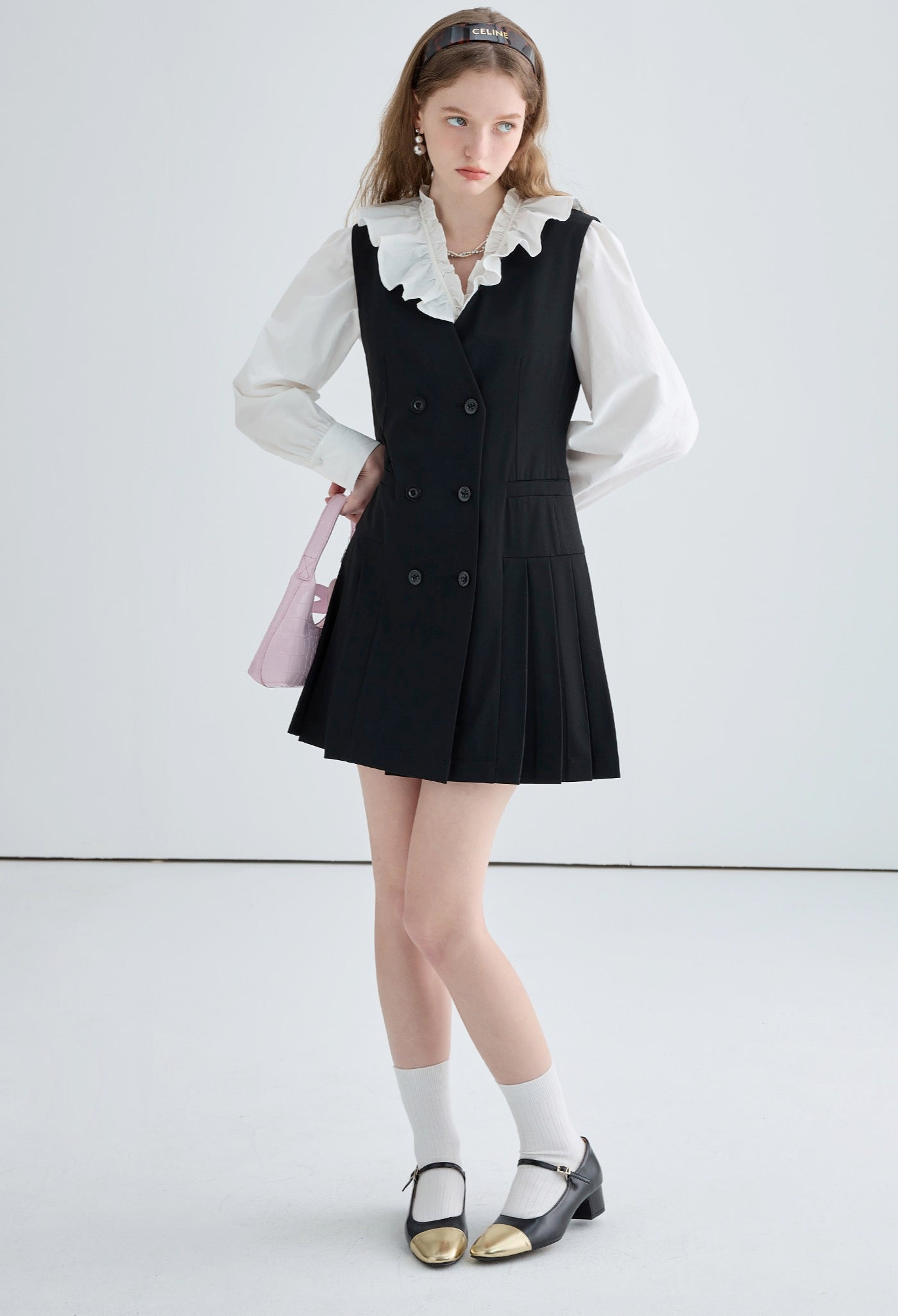 petal,frill,blouse,white,cool,cute,sexy,simple,mode,modern