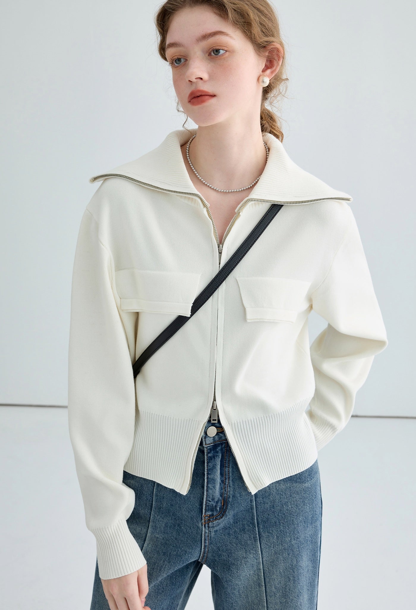 slim,zip,knit,white,cool,cute,sexy,simple,modern