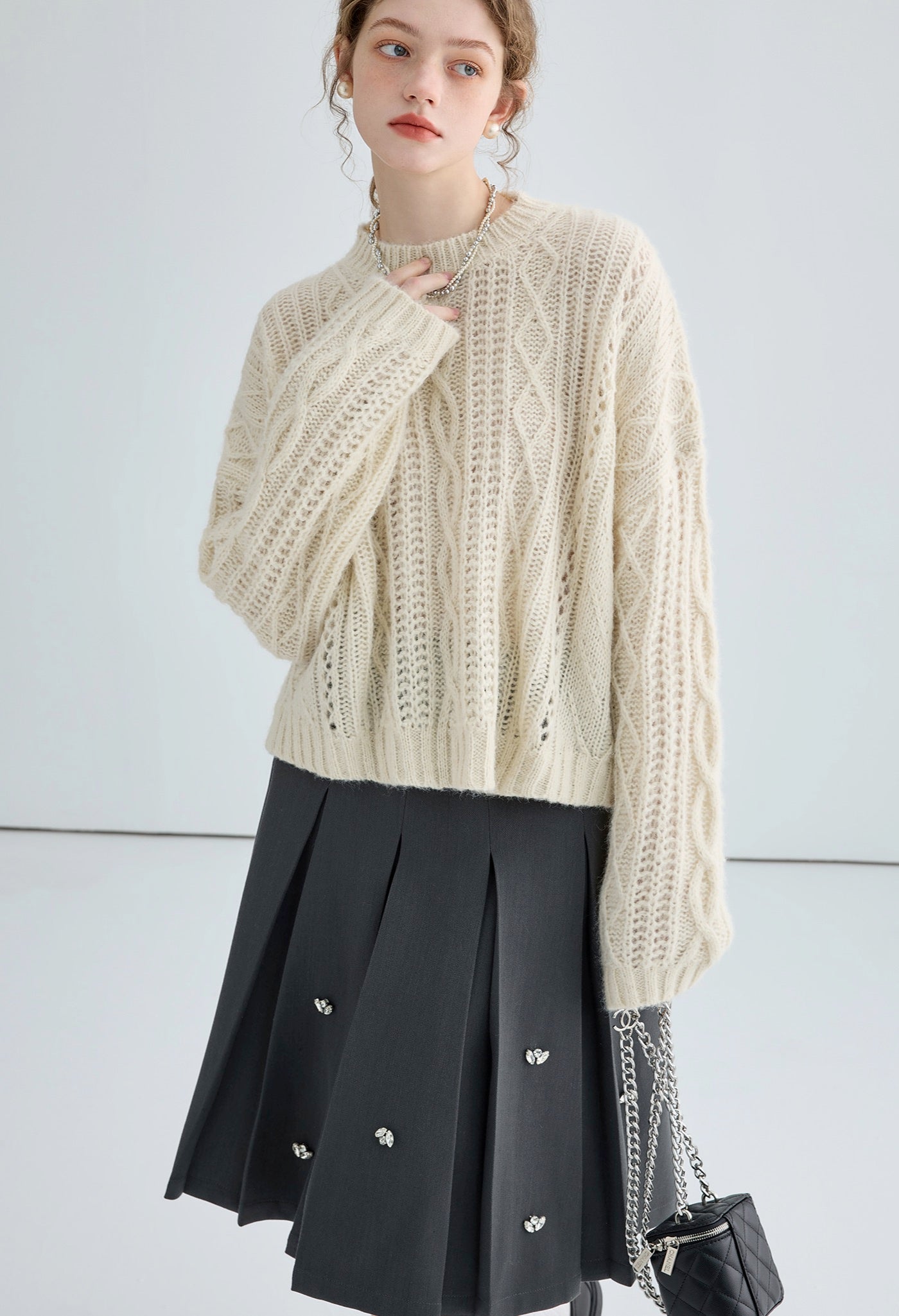 loose,mohair,knit,sweater,purple,beige,simple,cute,cool,mode,sexy,modern