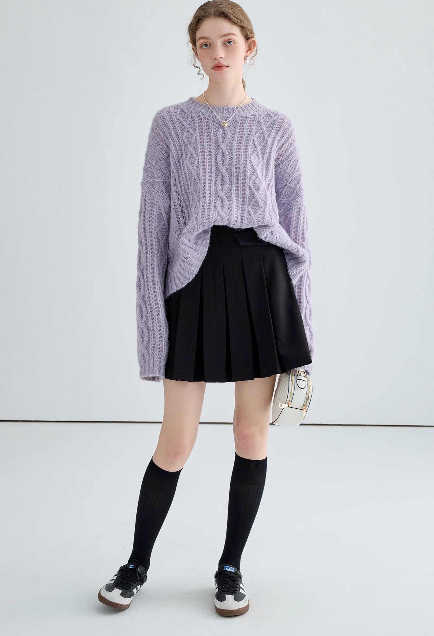 loose,mohair,knit,sweater,purple,beige,simple,cute,cool,mode,sexy,modern