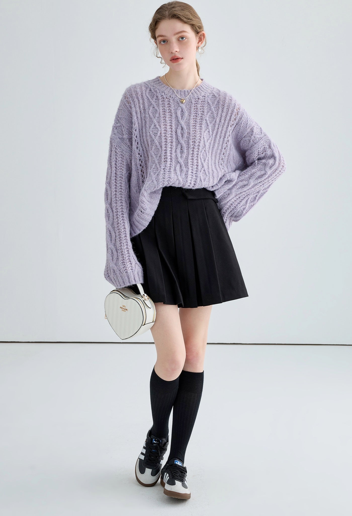 loose,mohair,knit,sweater,purple,beige,simple,cute,cool,mode,sexy,modern