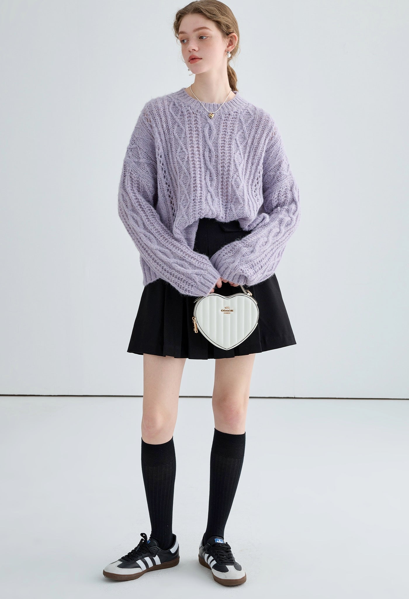 loose,mohair,knit,sweater,purple,beige,simple,cute,cool,mode,sexy,modern