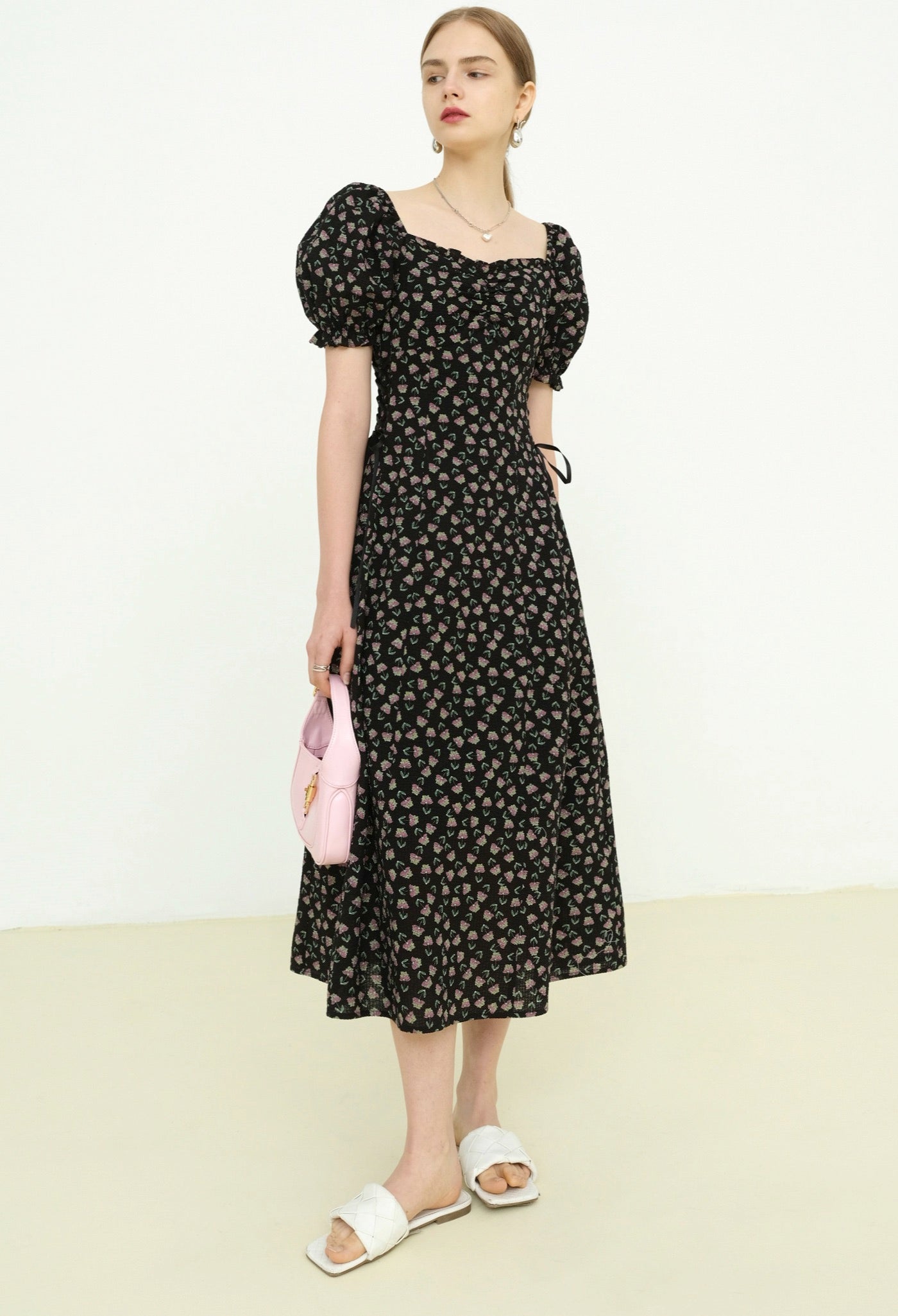 flower,siffon,onepiece,black,simple,cute,cool,sexy,modern