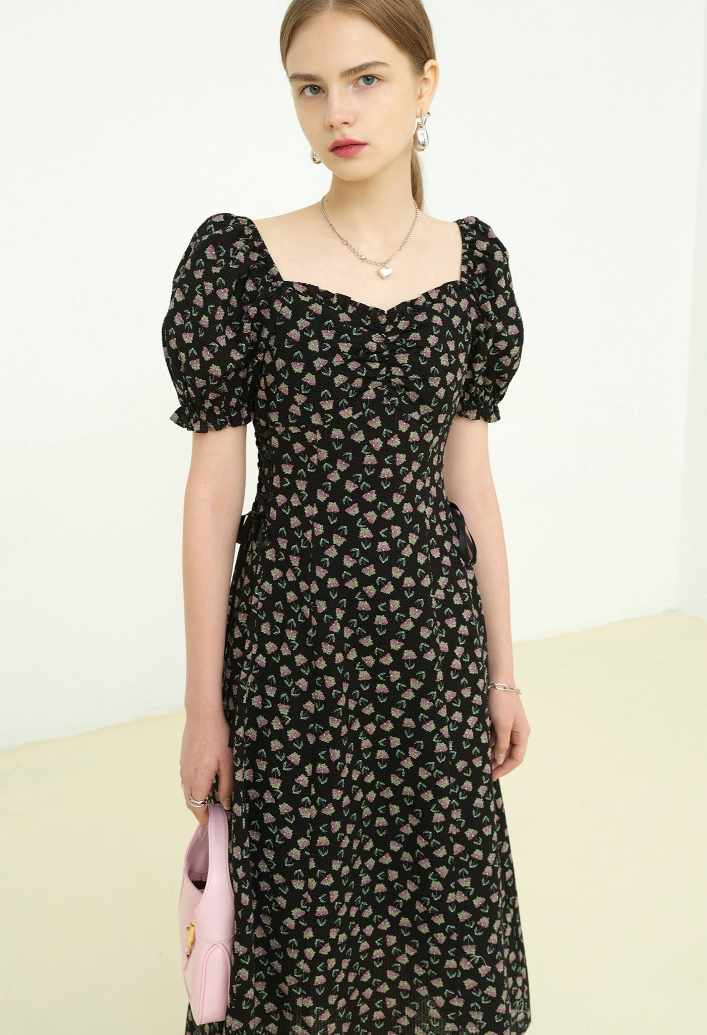 flower,siffon,onepiece,black,simple,cute,cool,sexy,modern