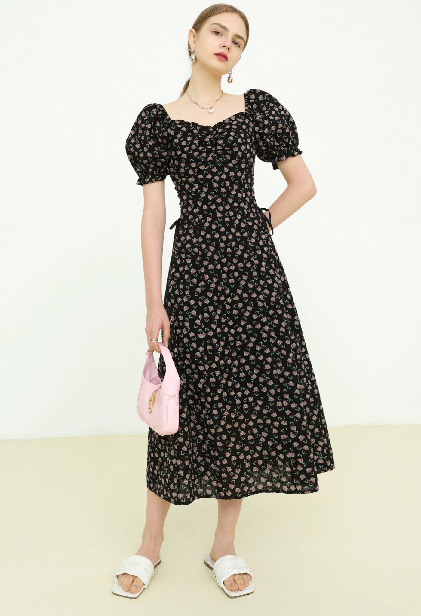 flower,siffon,onepiece,black,simple,cute,cool,sexy,modern