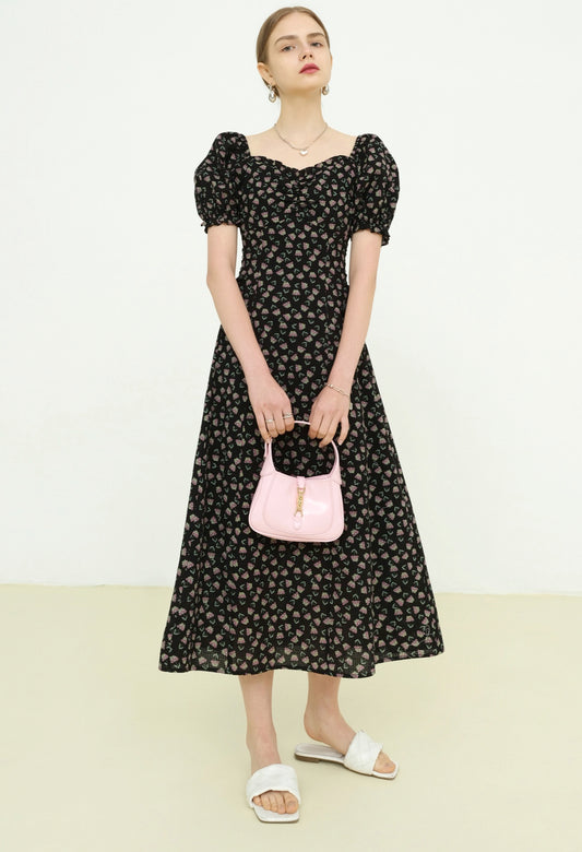 flower,siffon,onepiece,black,simple,cute,cool,sexy,modern