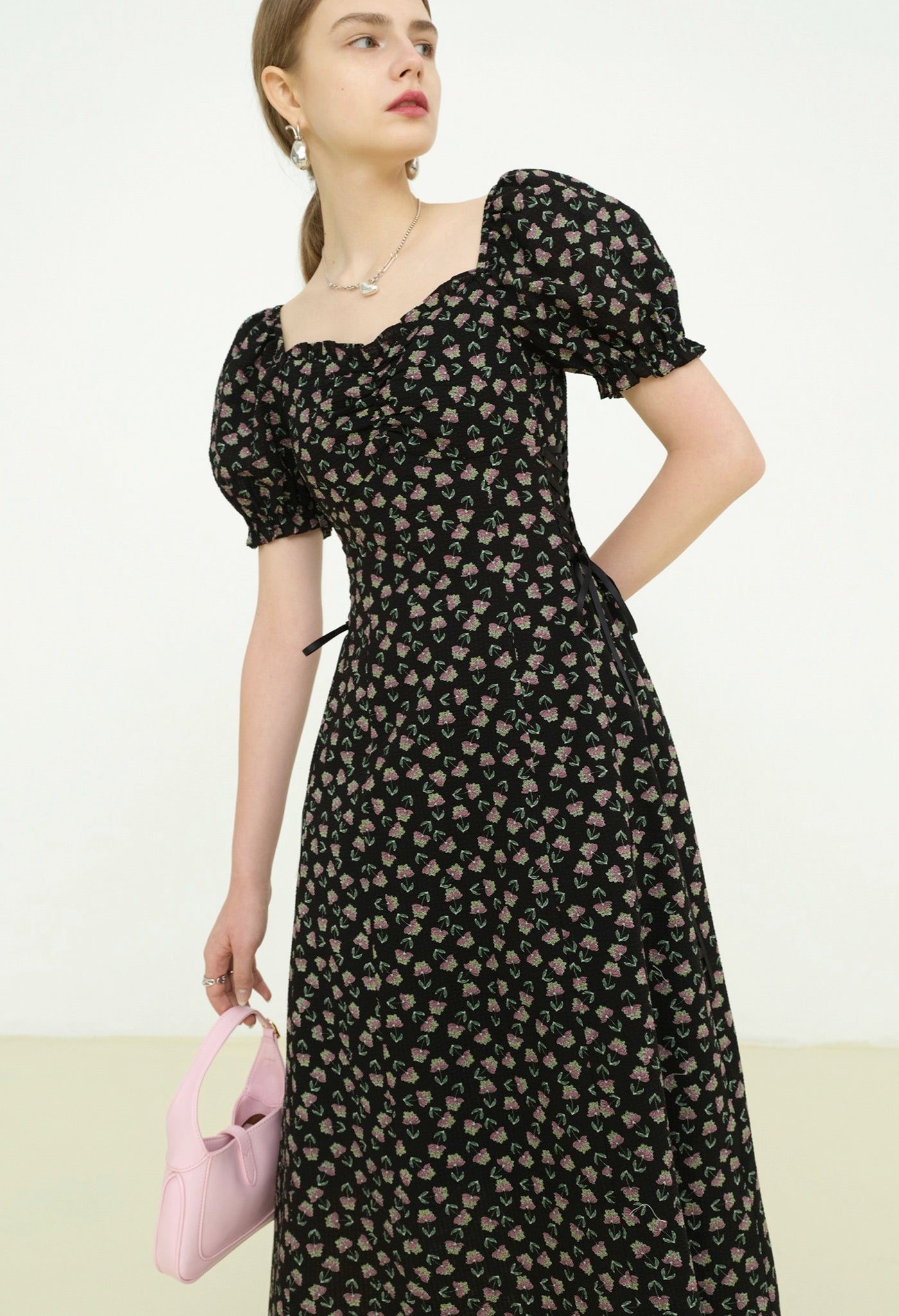 flower,siffon,onepiece,black,simple,cute,cool,sexy,modern