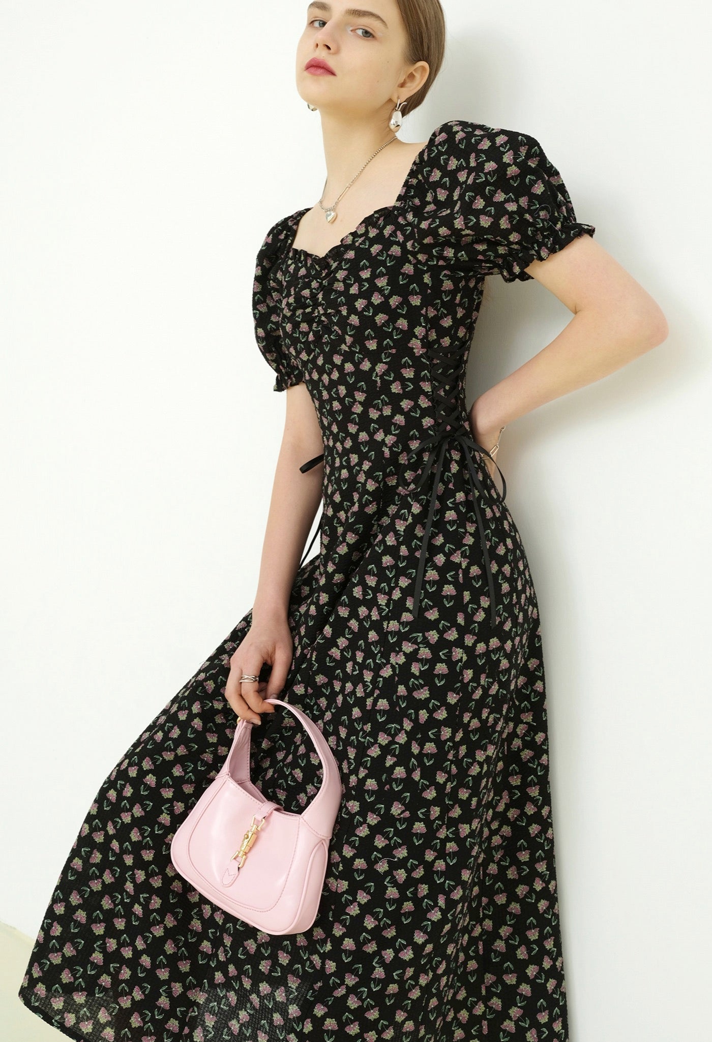 flower,siffon,onepiece,black,simple,cute,cool,sexy,modern
