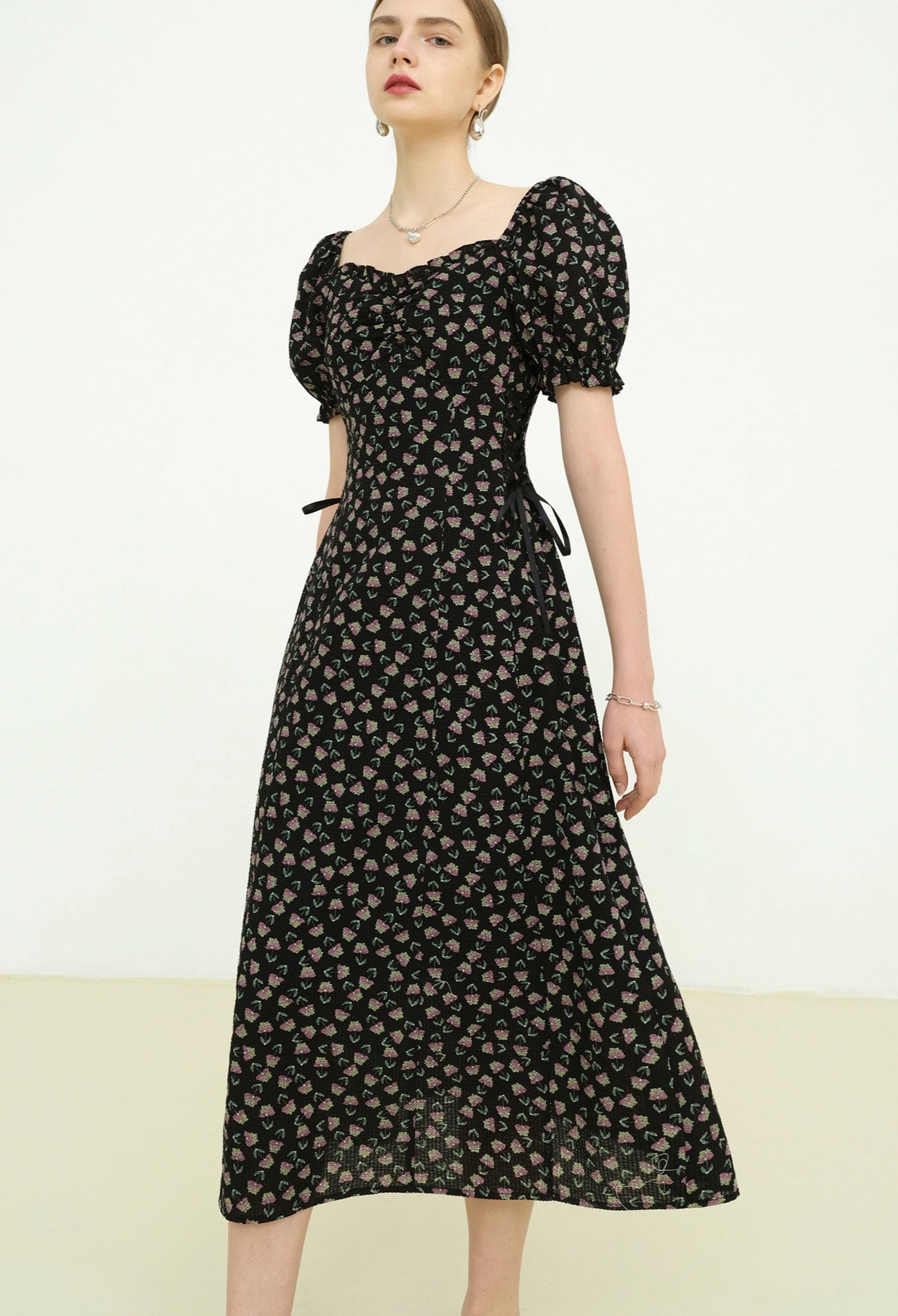 flower,siffon,onepiece,black,simple,cute,cool,sexy,modern