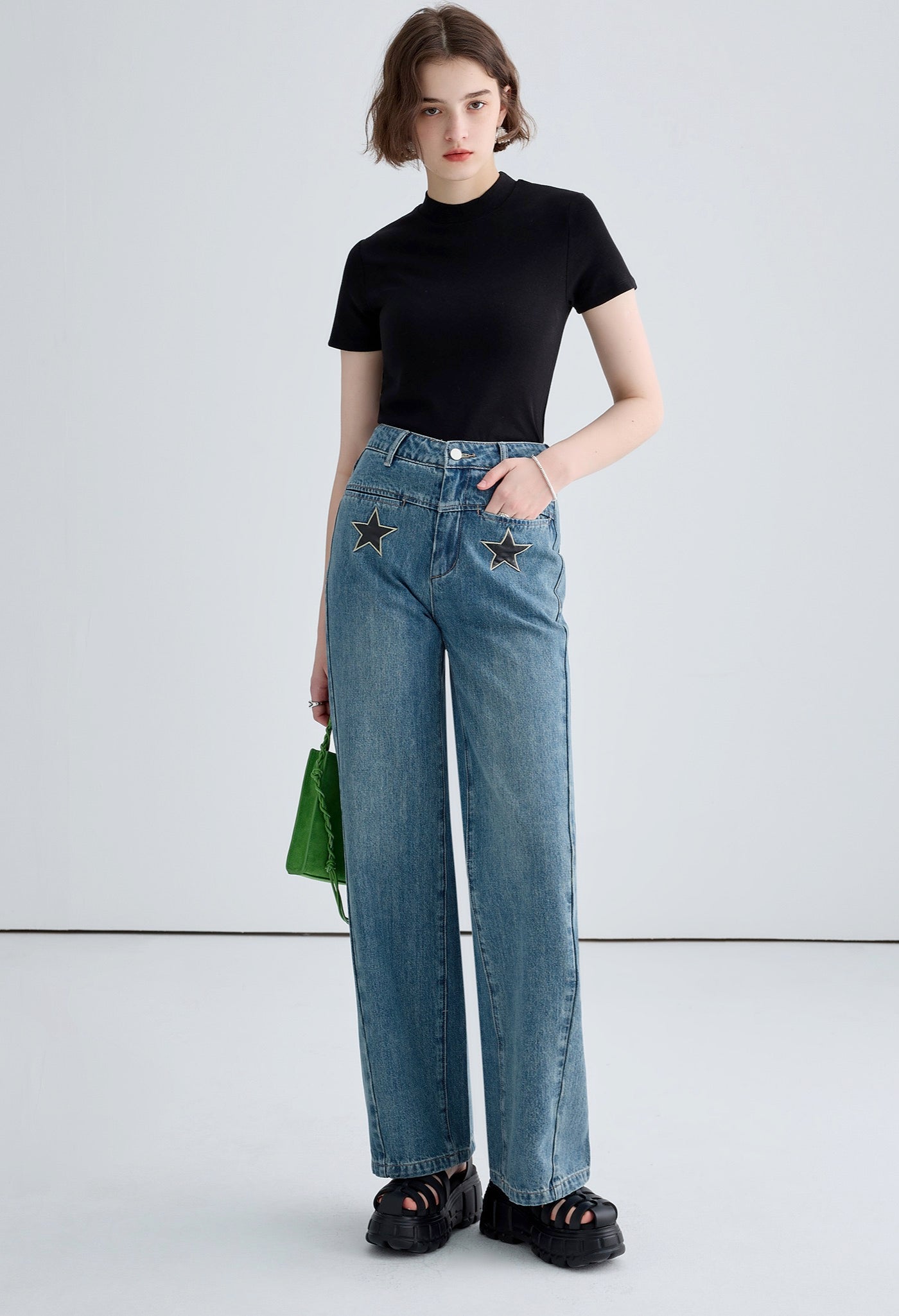 high,neck,short,sleeve,tshirt,black,white,simple,cute,sexy,cool,modern