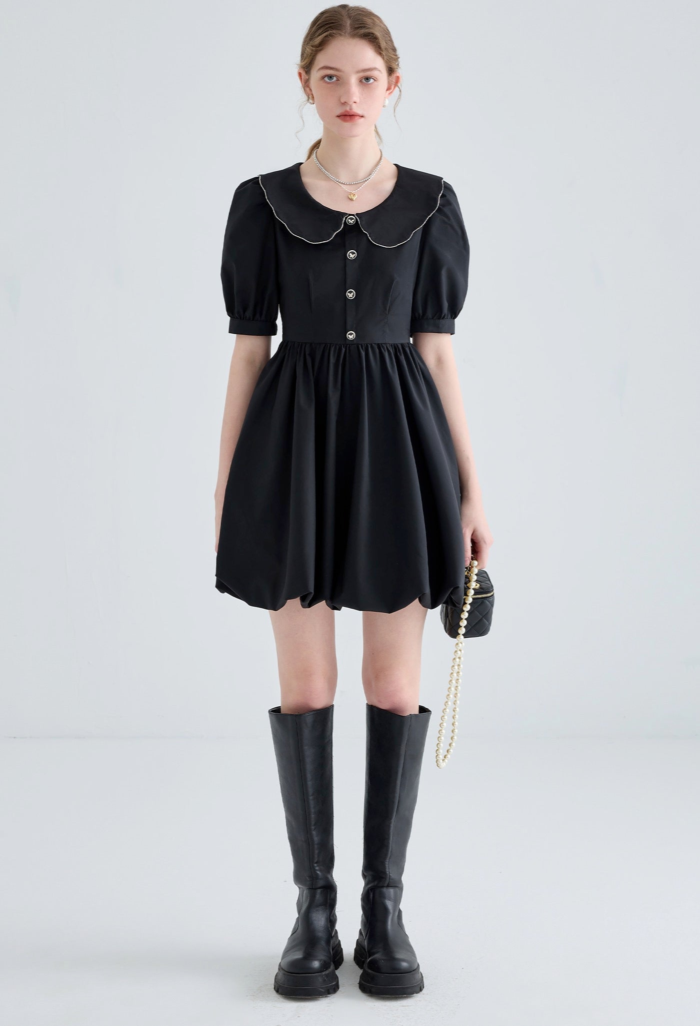 doll,collar,bud,dress,black,simple,cool,cute,sexy