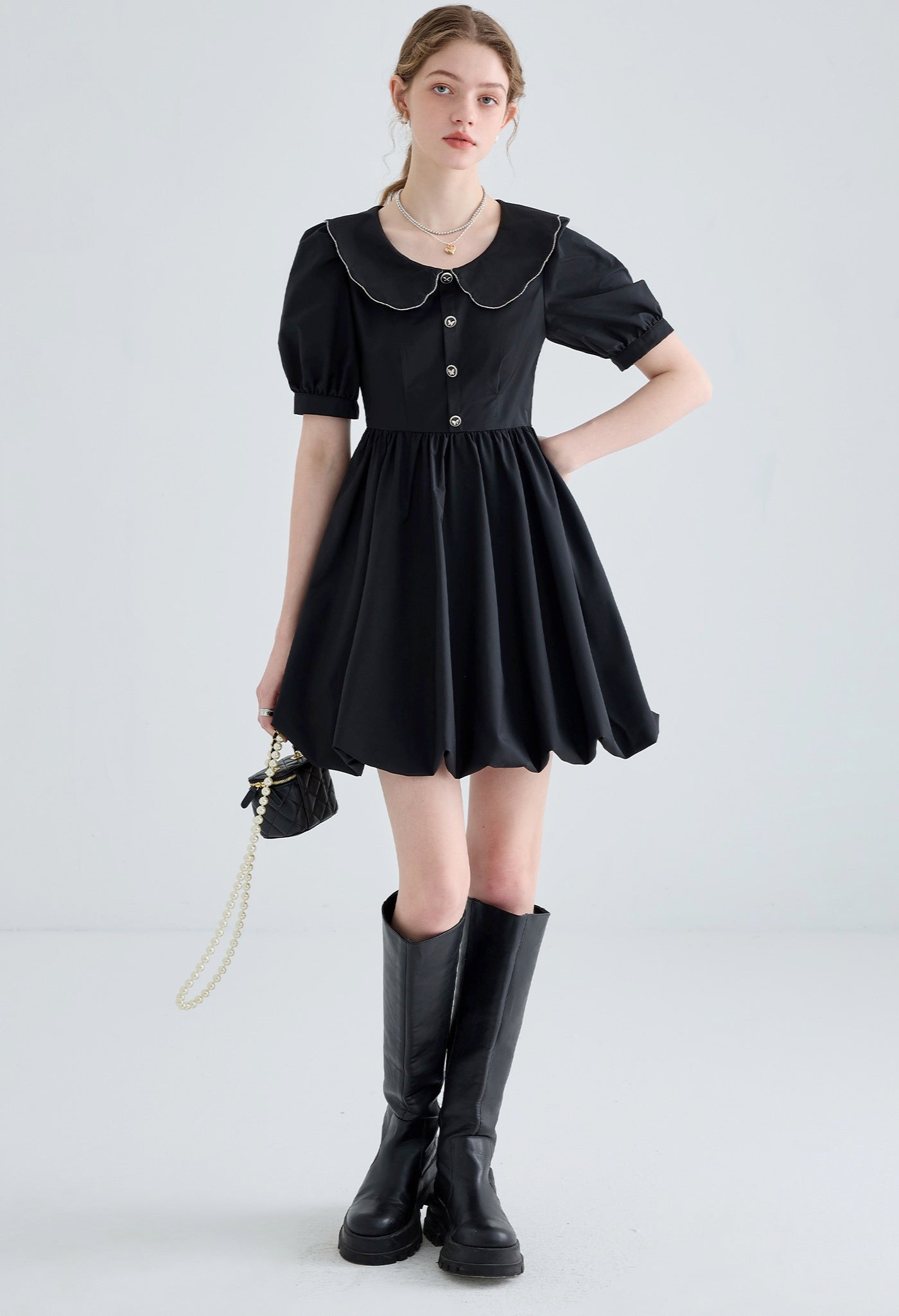 doll,collar,bud,dress,black,simple,cool,cute,sexy