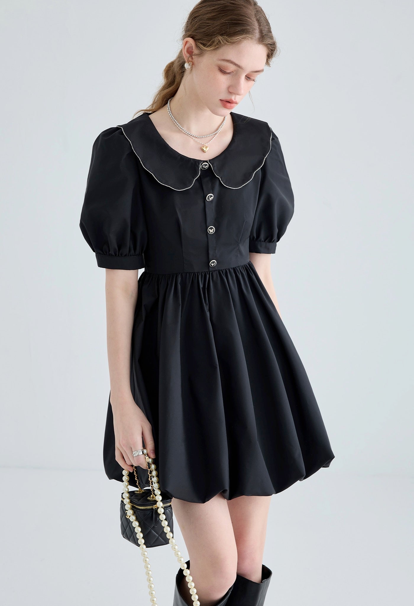 doll,collar,bud,dress,black,simple,cool,cute,sexy
