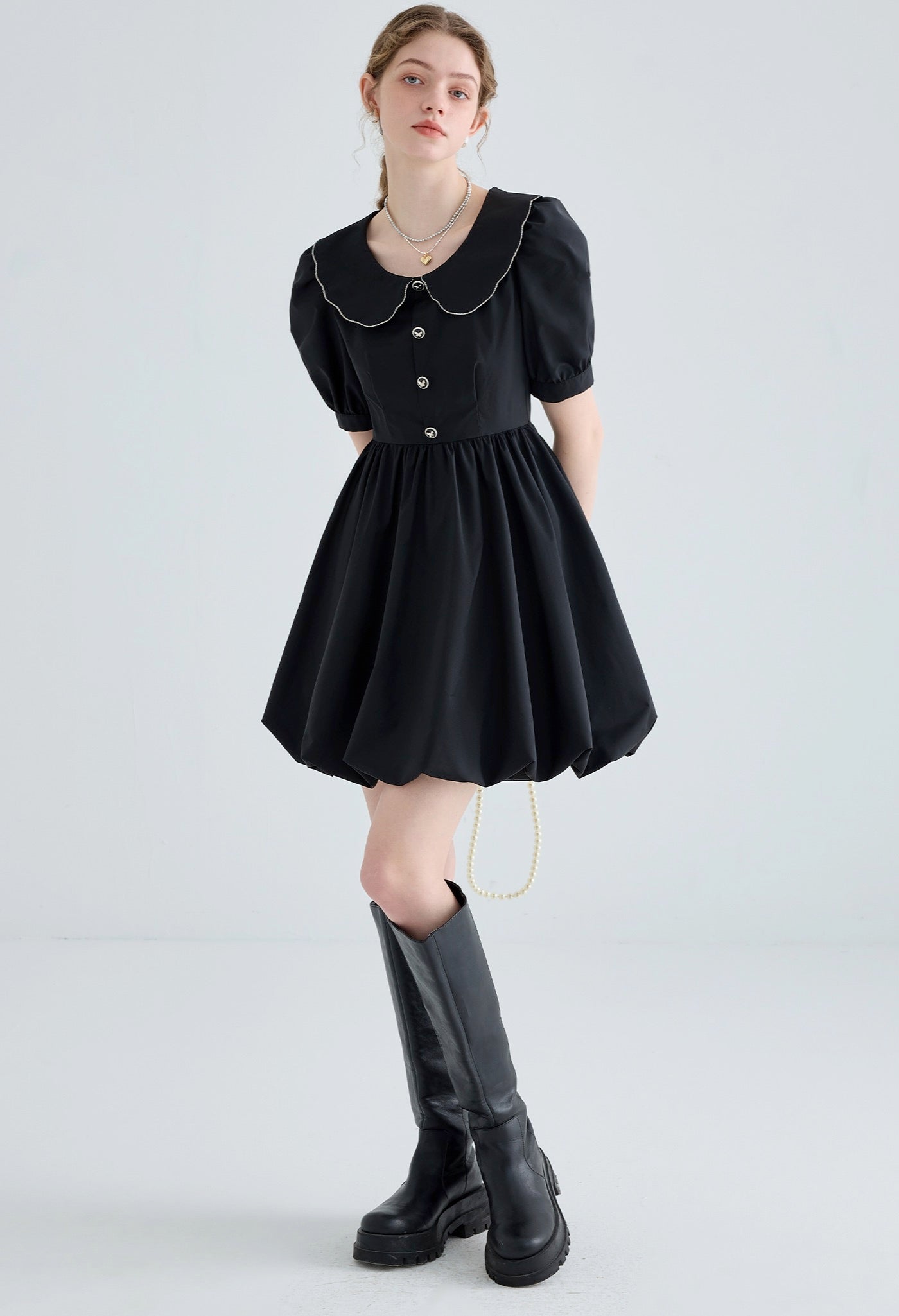 doll,collar,bud,dress,black,simple,cool,cute,sexy