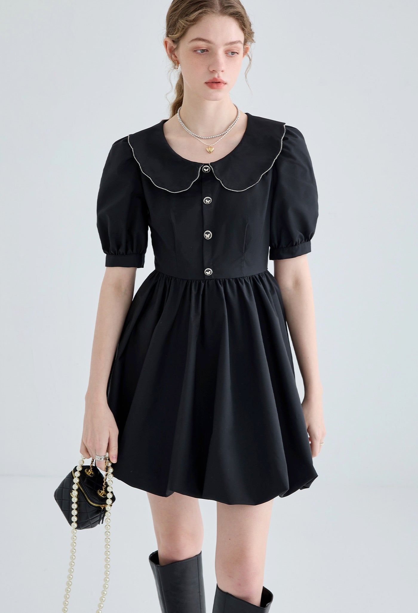 doll,collar,bud,dress,black,simple,cool,cute,sexy