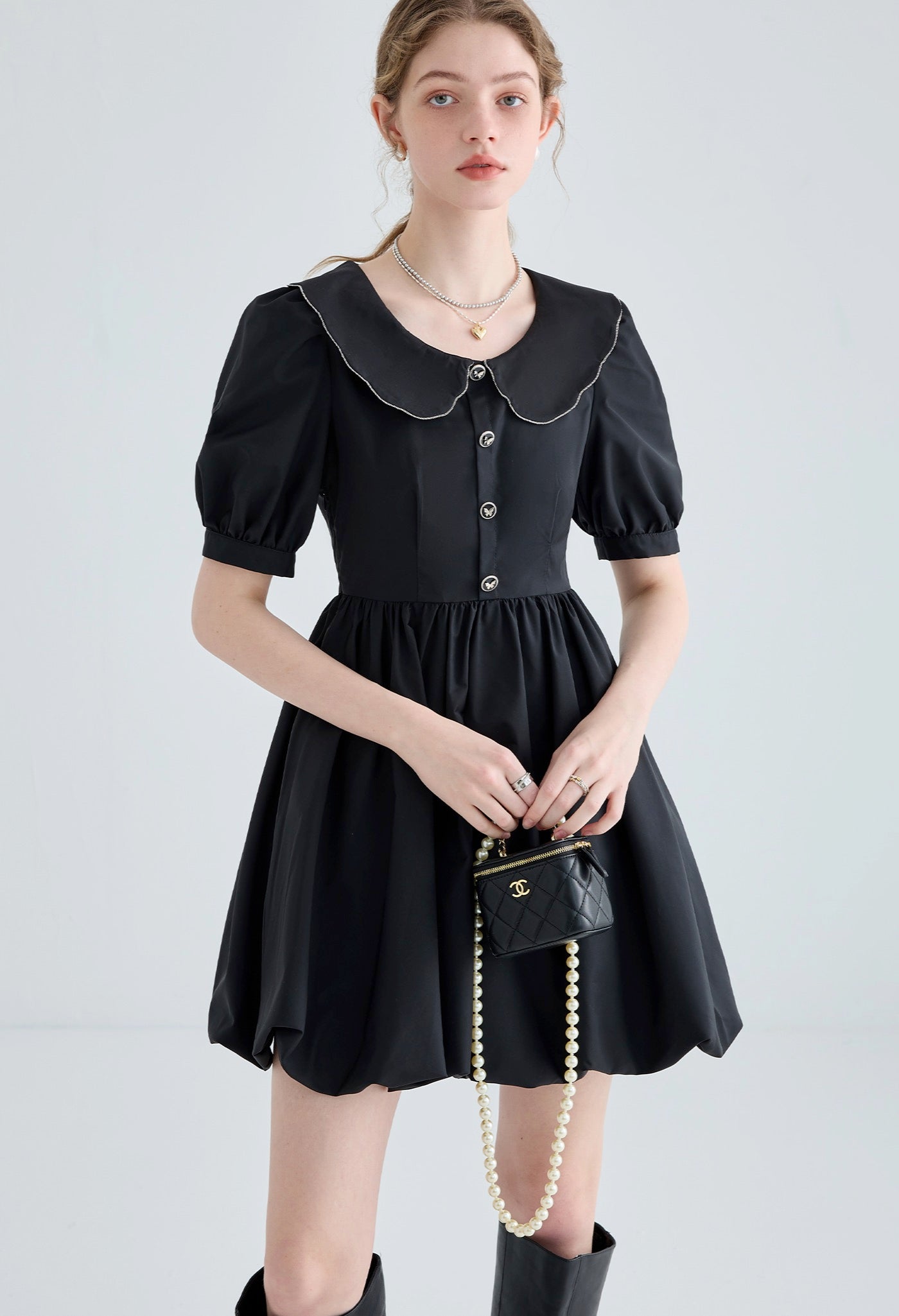 doll,collar,bud,dress,black,simple,cool,cute,sexy