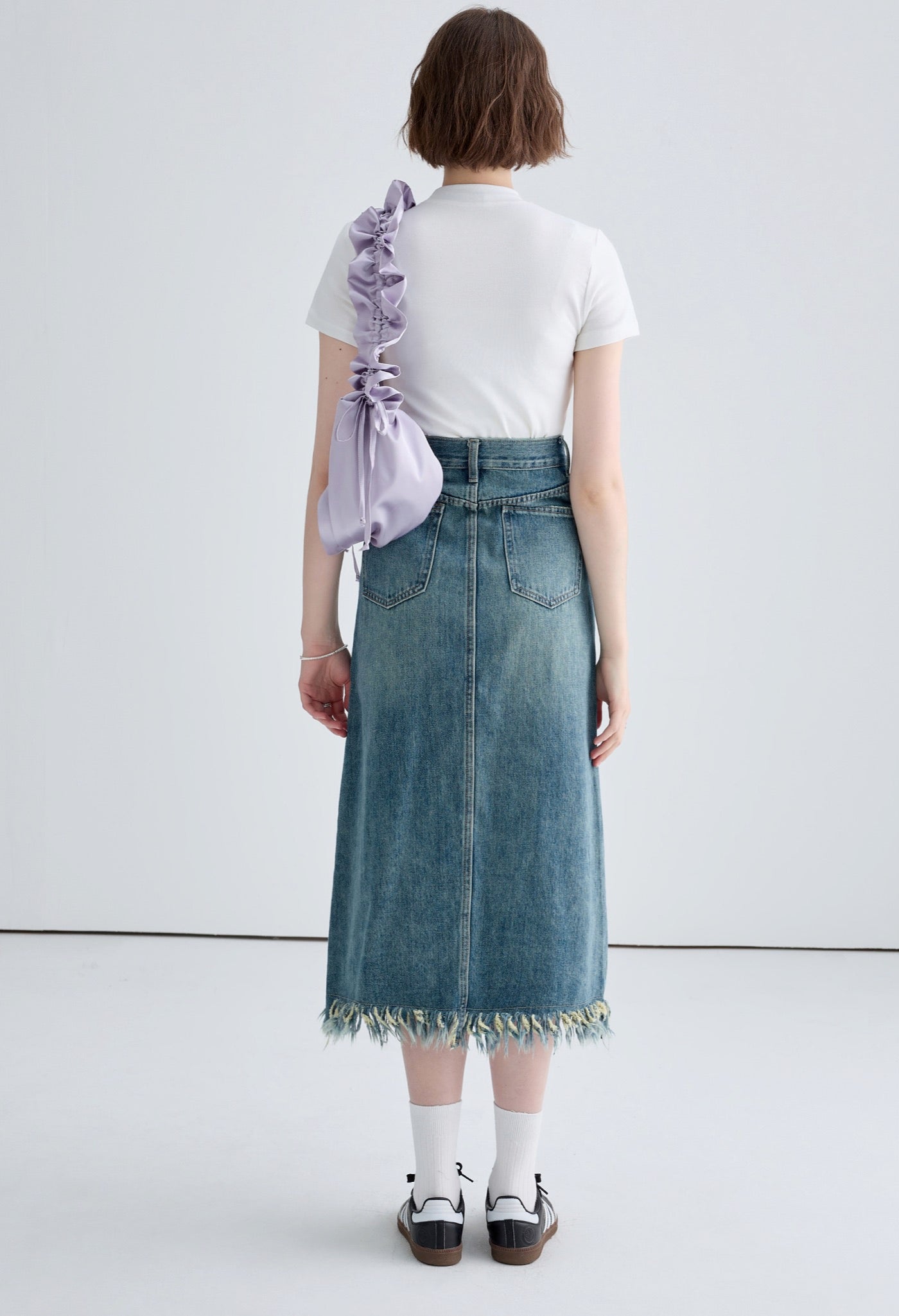 fringe,denim,slit,skirt,blue,simple,cute,cool,sexy,modern