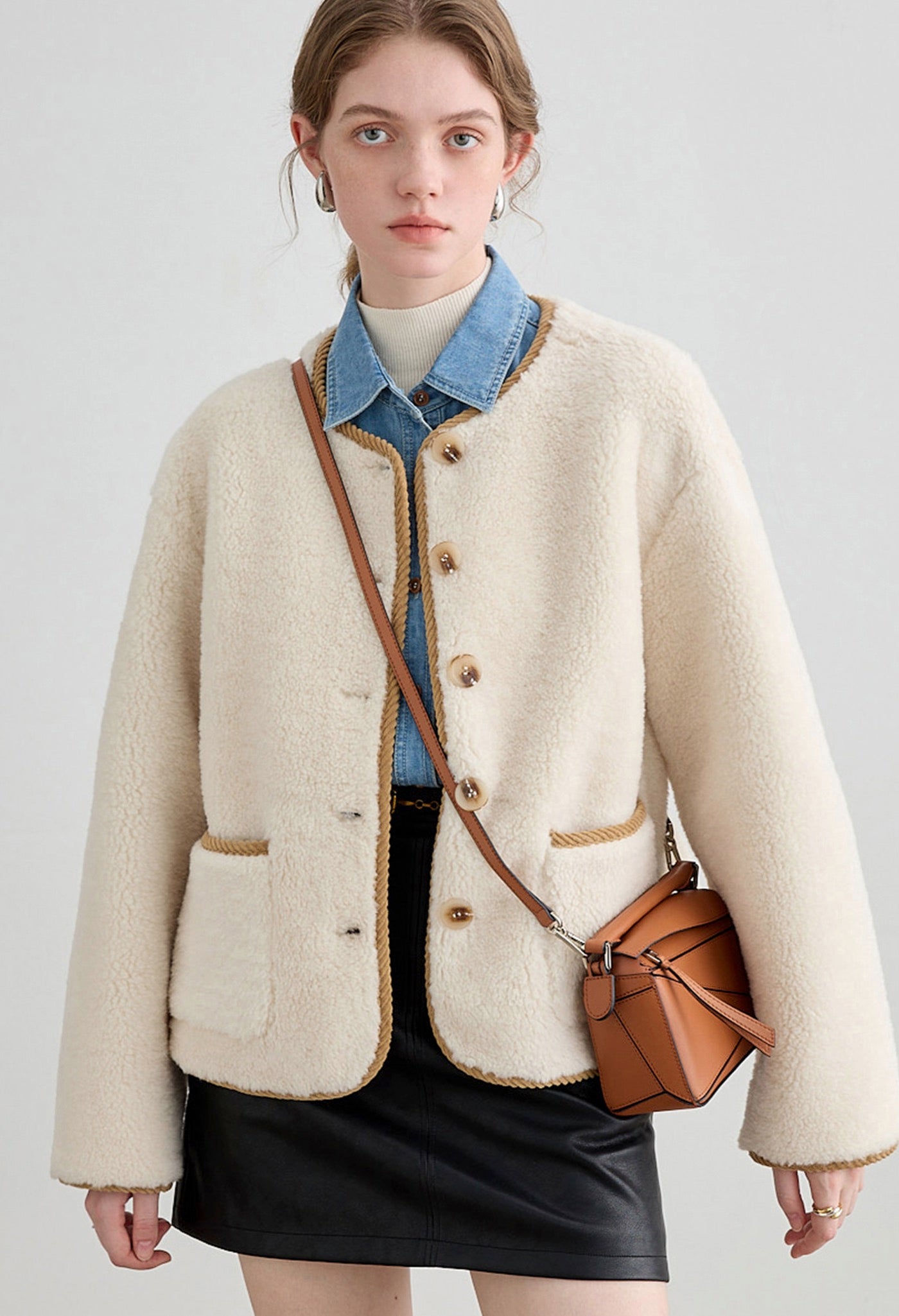 lamb,fleece,coat,white,cool,cute,simple,sexy,modern