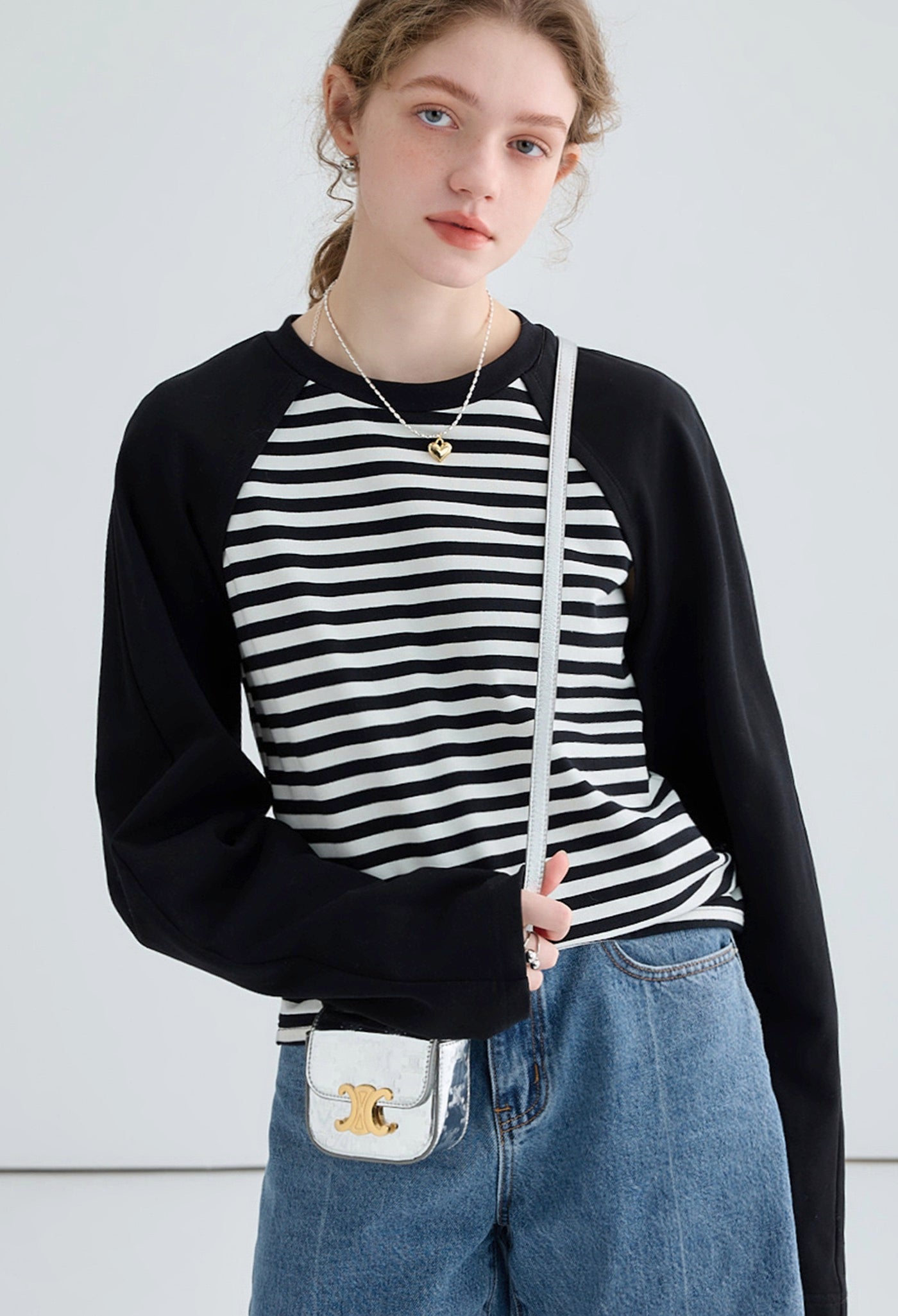 stripe,raglan,tshirts,black,white,cool,cute,sexy,mode,simple,modern,