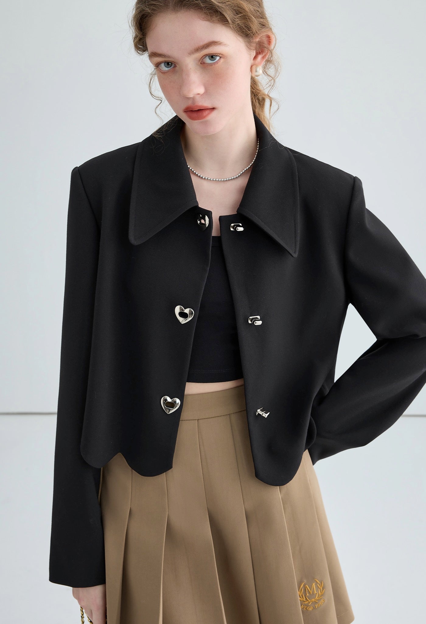 cut,off,short,coat,black,heart,simple,cute,cool,sexy,modern,mode