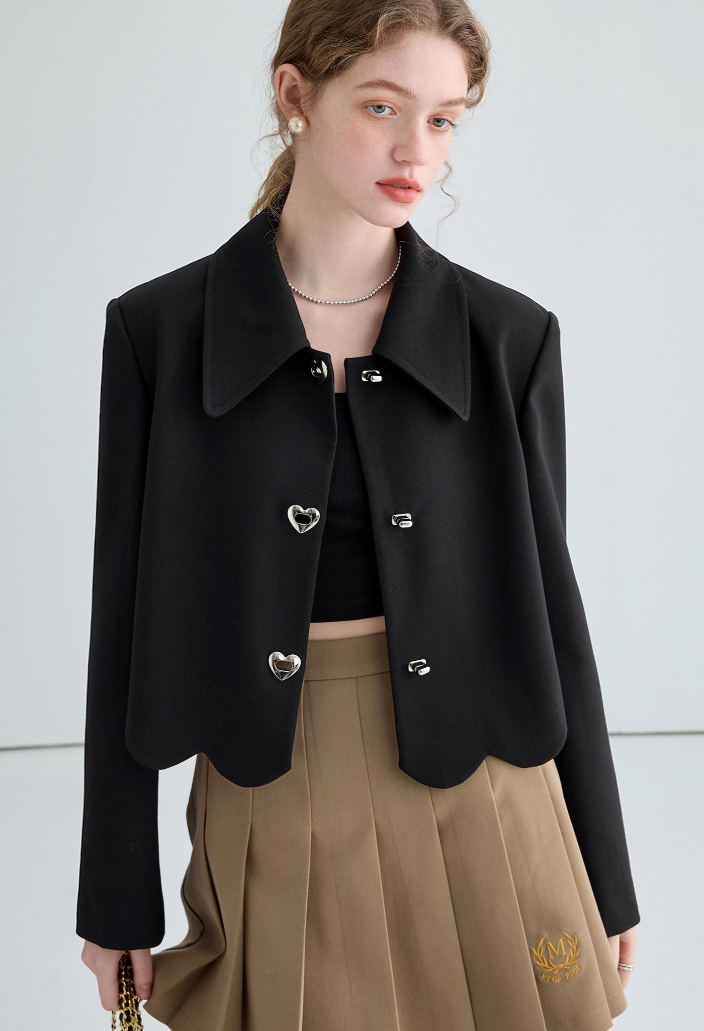 cut,off,short,coat,black,heart,simple,cute,cool,sexy,modern,mode