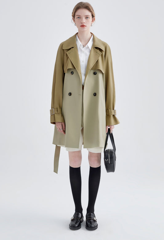 bicolor,trench,coat,beige,cool,cute,sexy,simple,modern