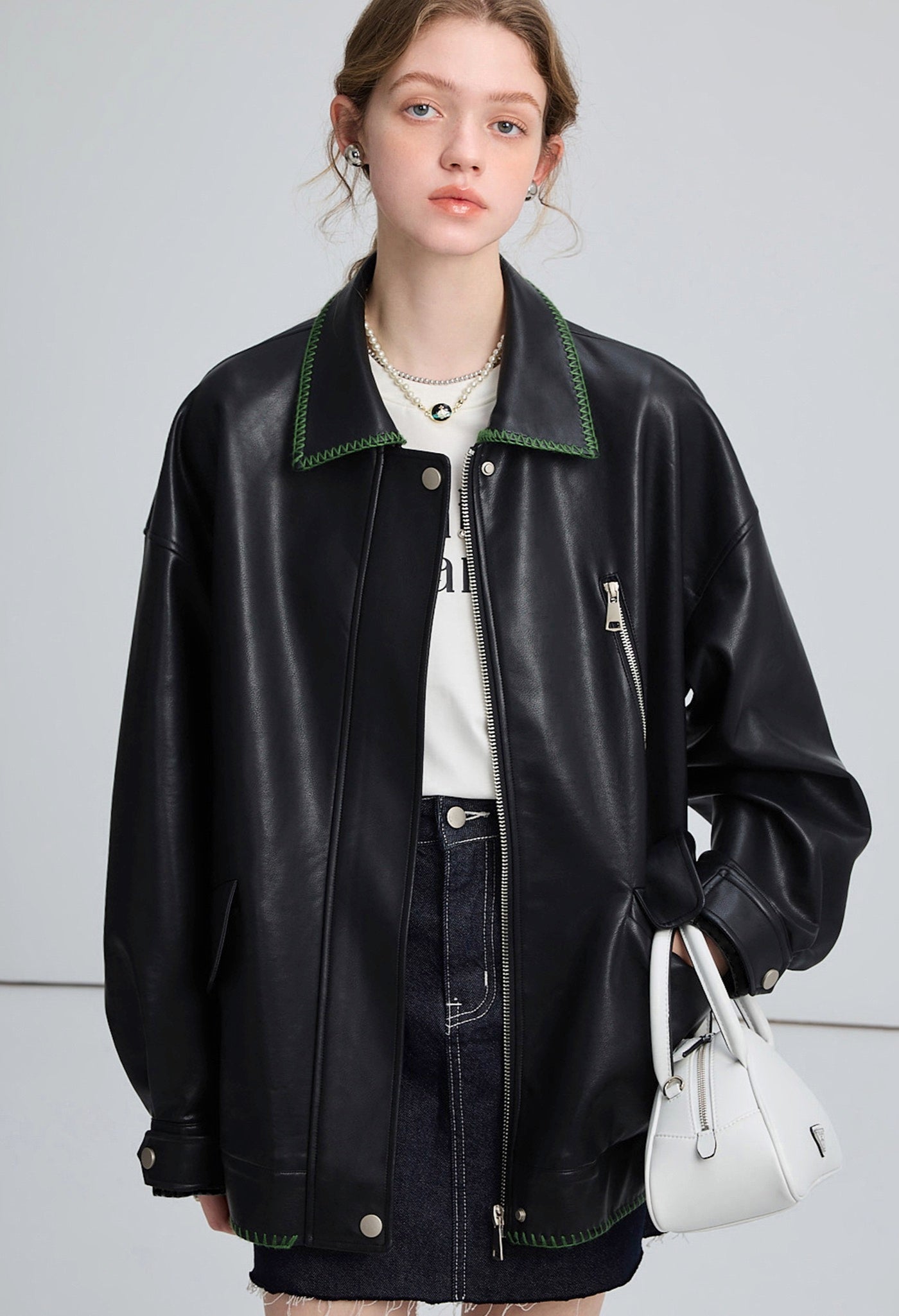 pu,lether,over,jacket,black,simple,cute,sexy,cool,modern