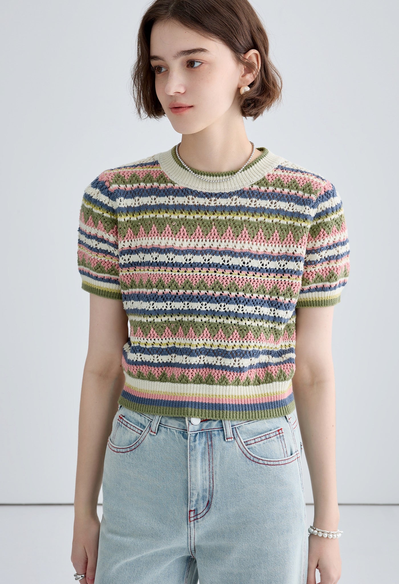 rainbow,knit,boader,tshirt,simple,cute,cool,sexy,modern