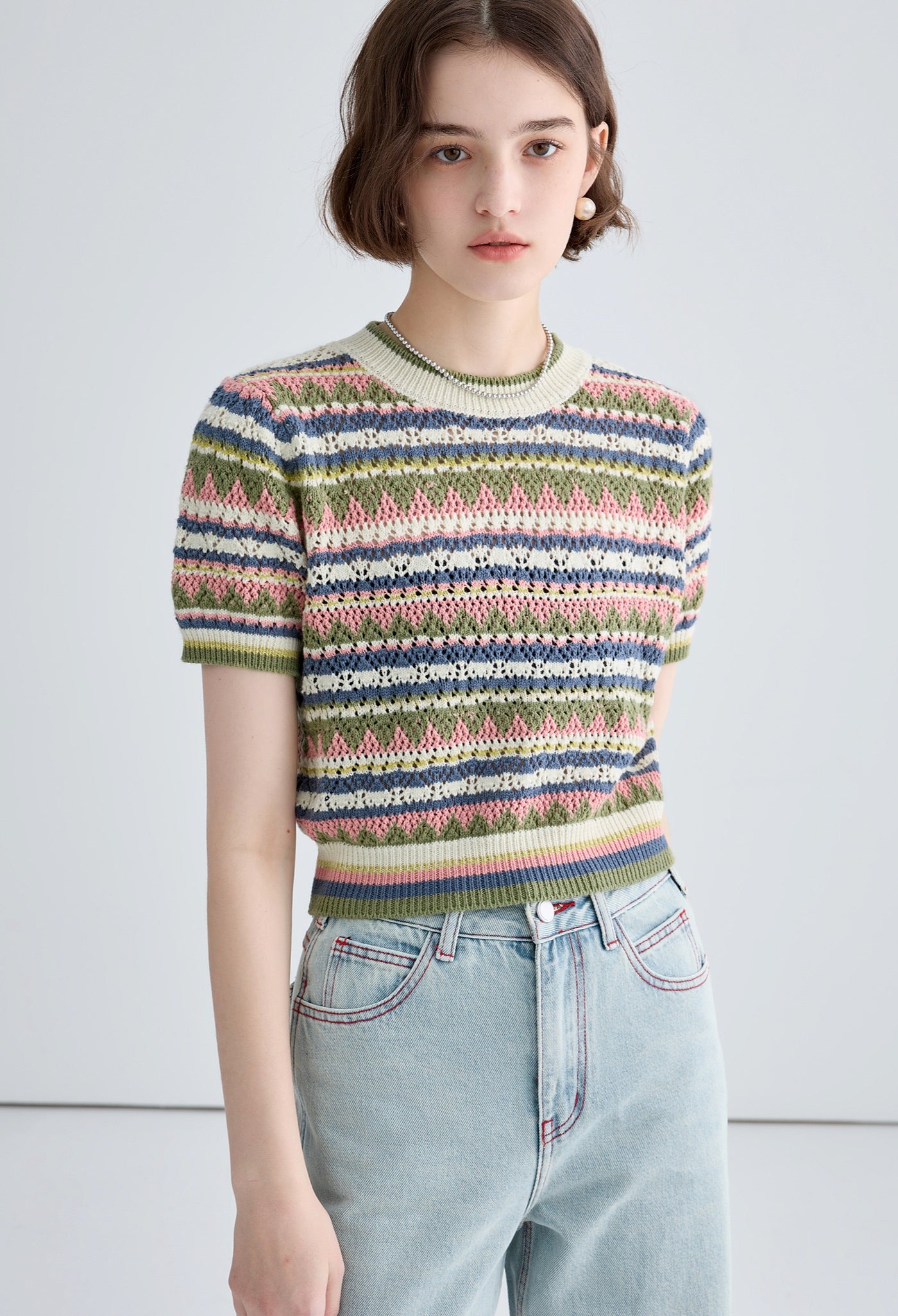 rainbow,knit,boader,tshirt,simple,cute,cool,sexy,modern